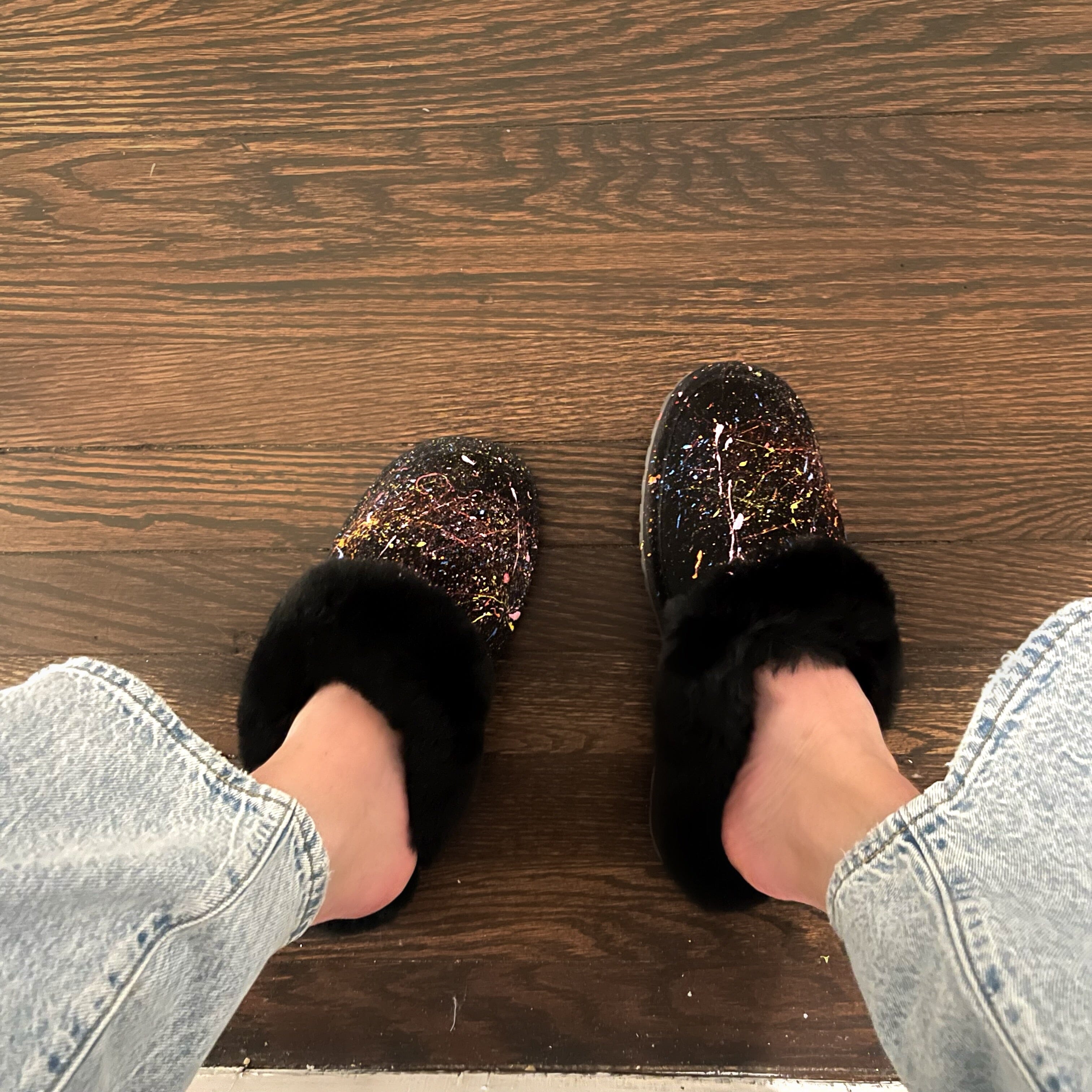 'Splatter' Painted Emu Slipper