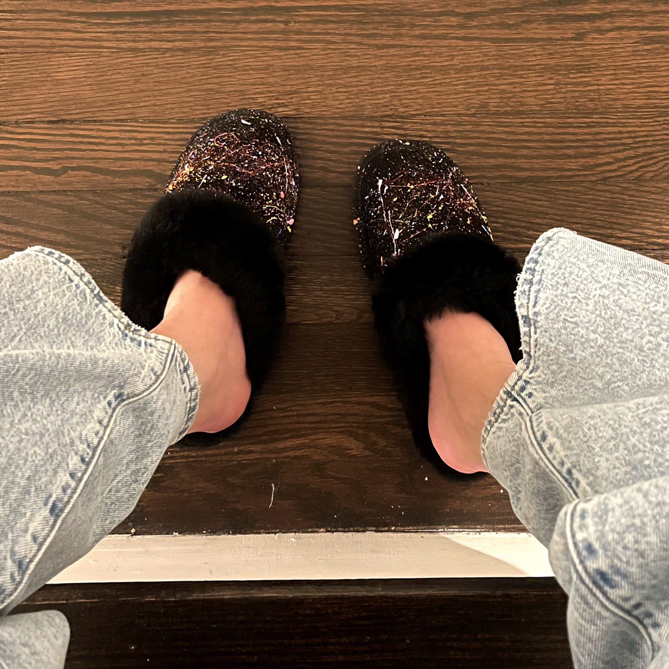 'Splatter' Painted Emu Slipper