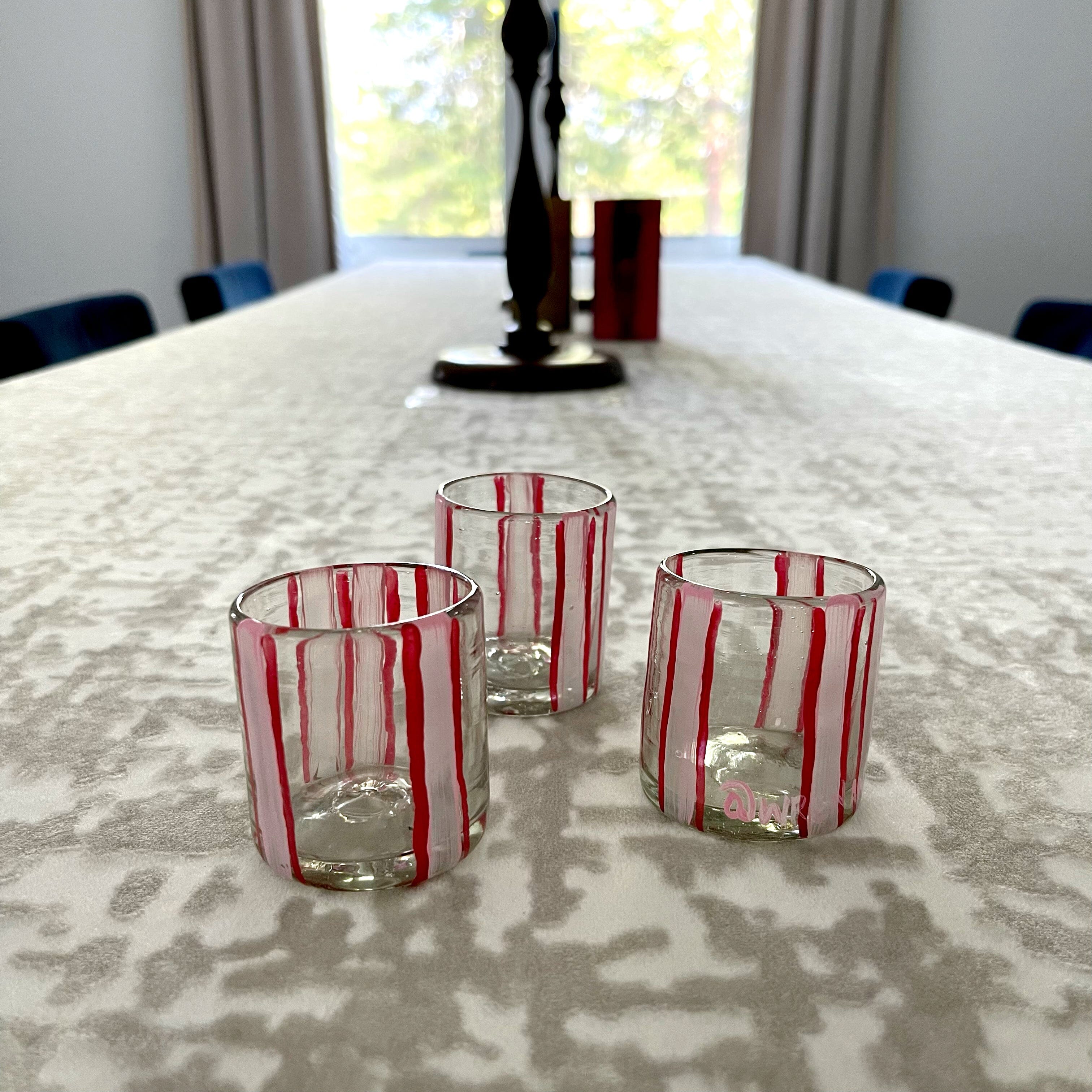 'Pink Striper' Shot Glasses