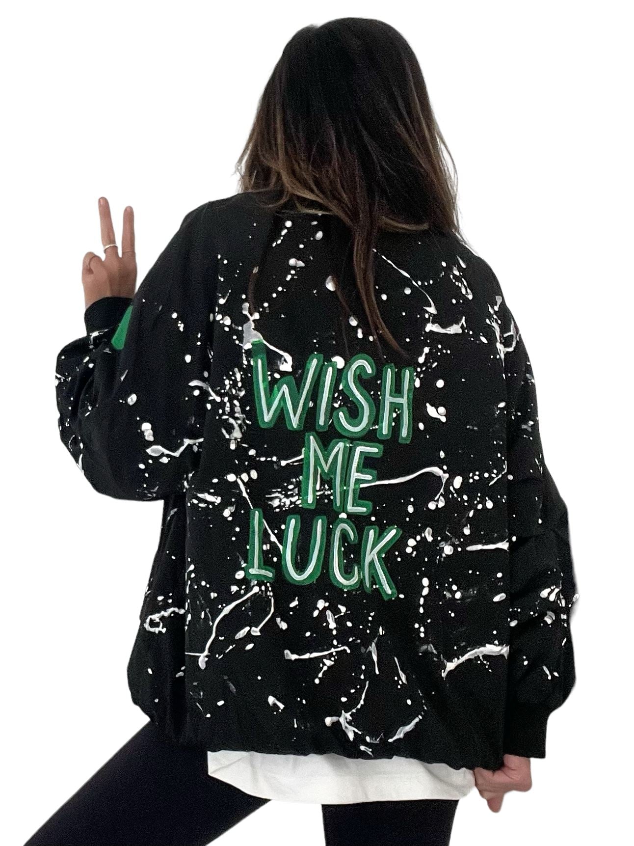 'My Lucky Jacket' Painted Bomber