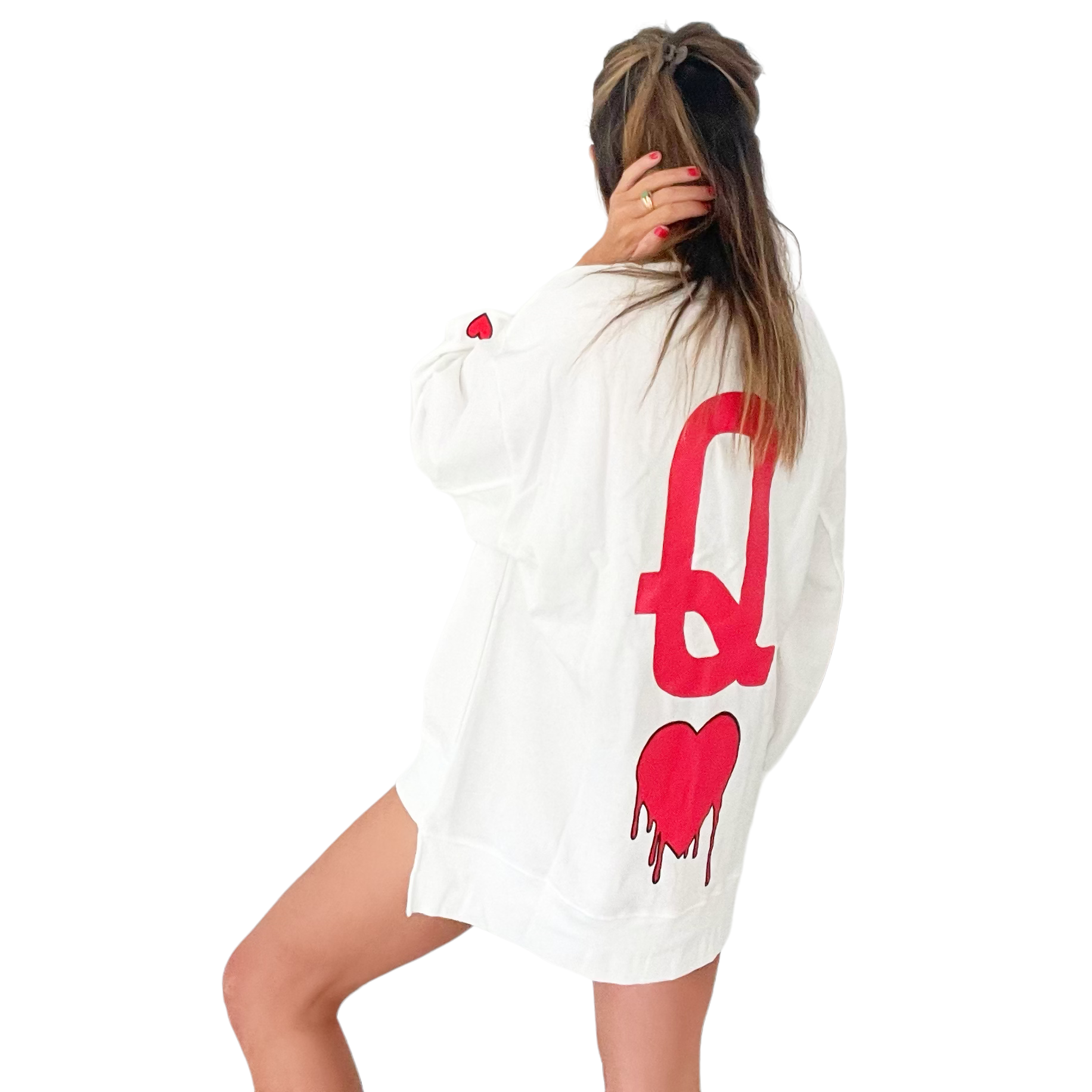 'Q of Hearts' Painted Sweatshirt
