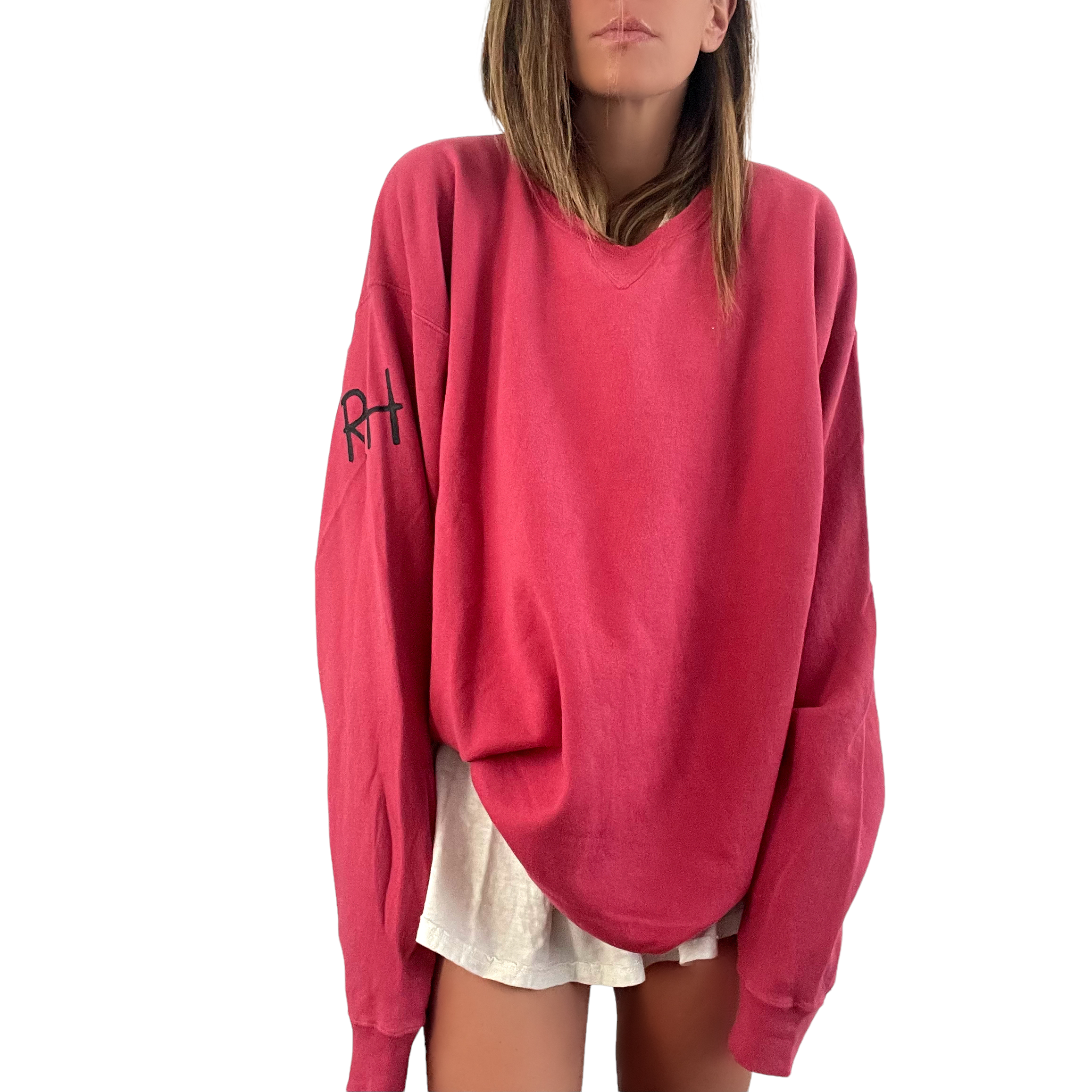 'Basic But Personalized' Painted Red Crewneck