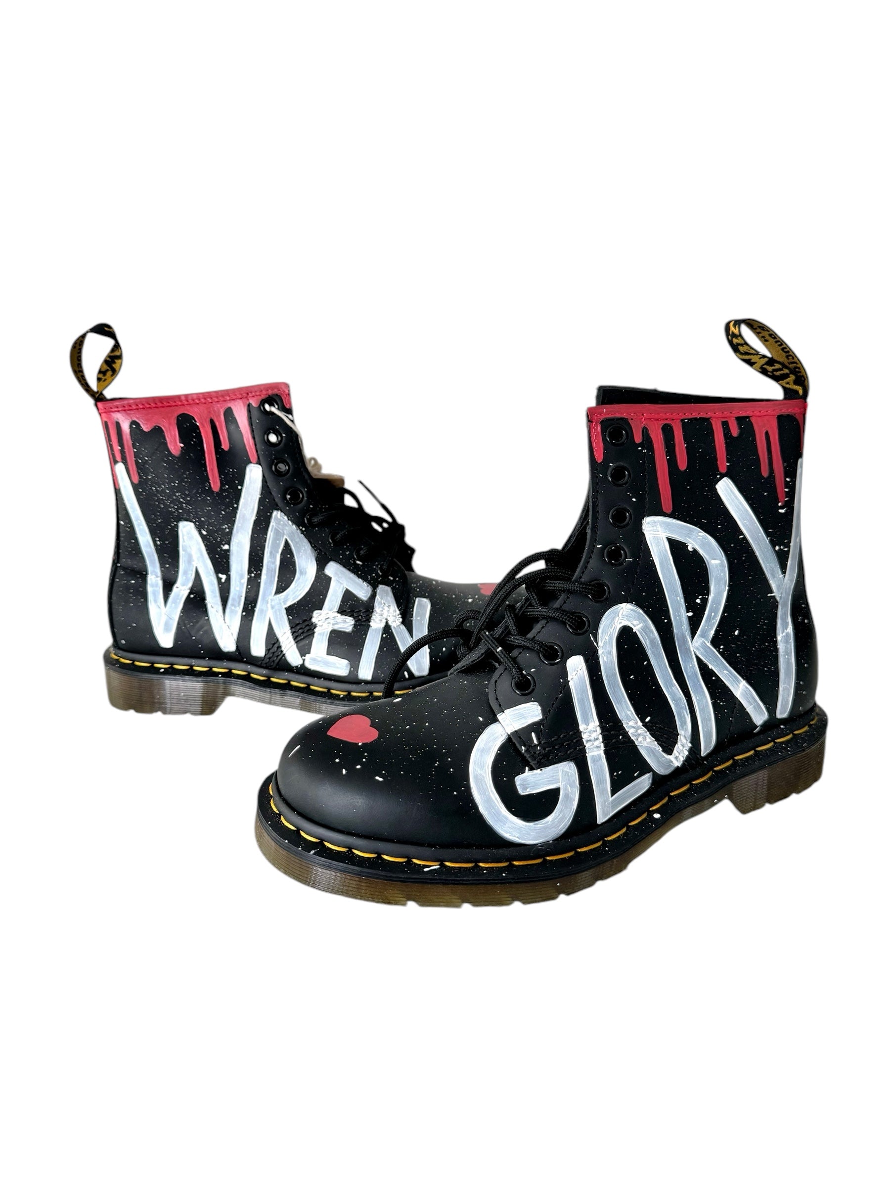 'Love, W+G" Painted Boots