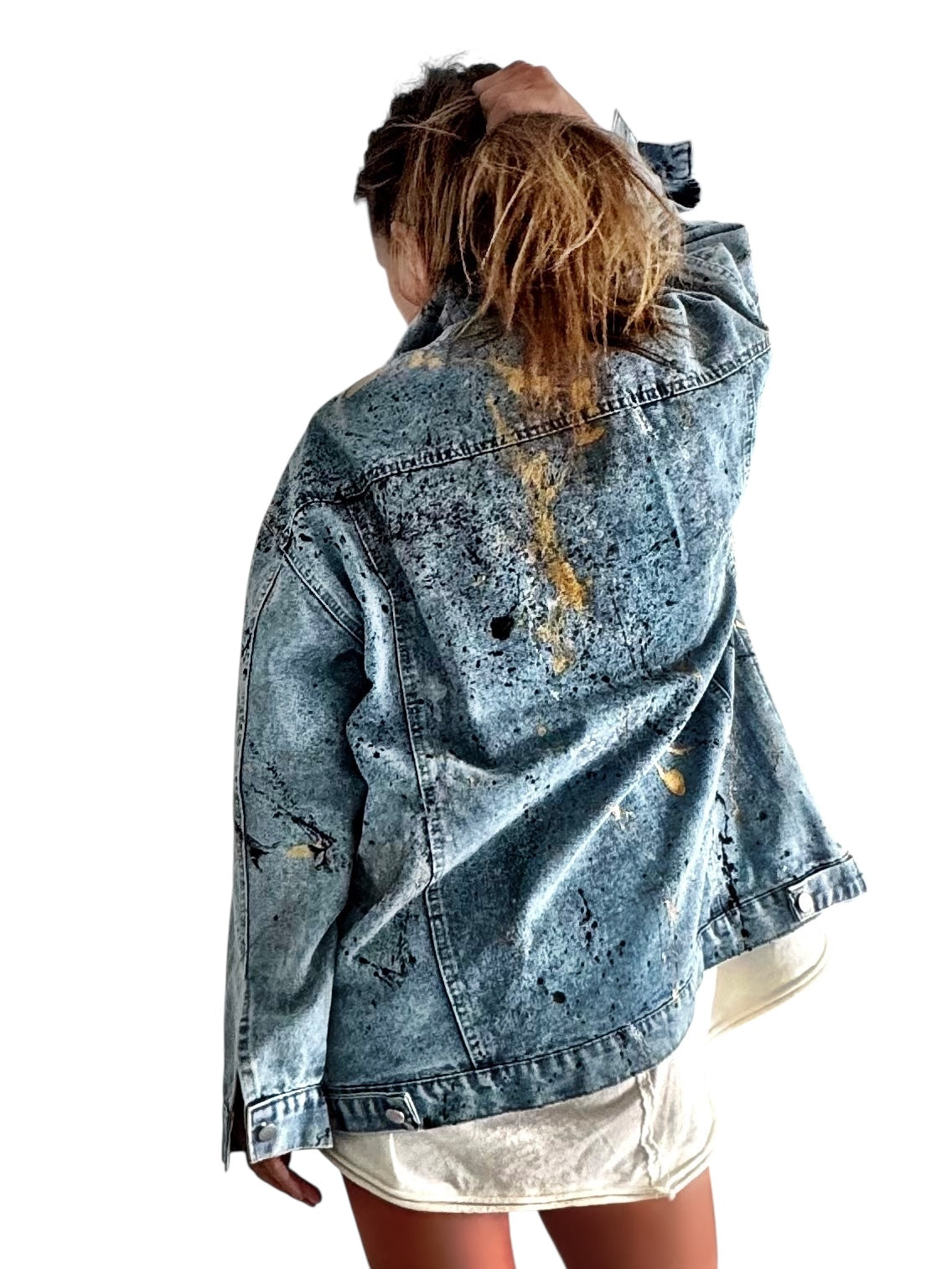'Splatter World 2.0' Painted Denim Jacket