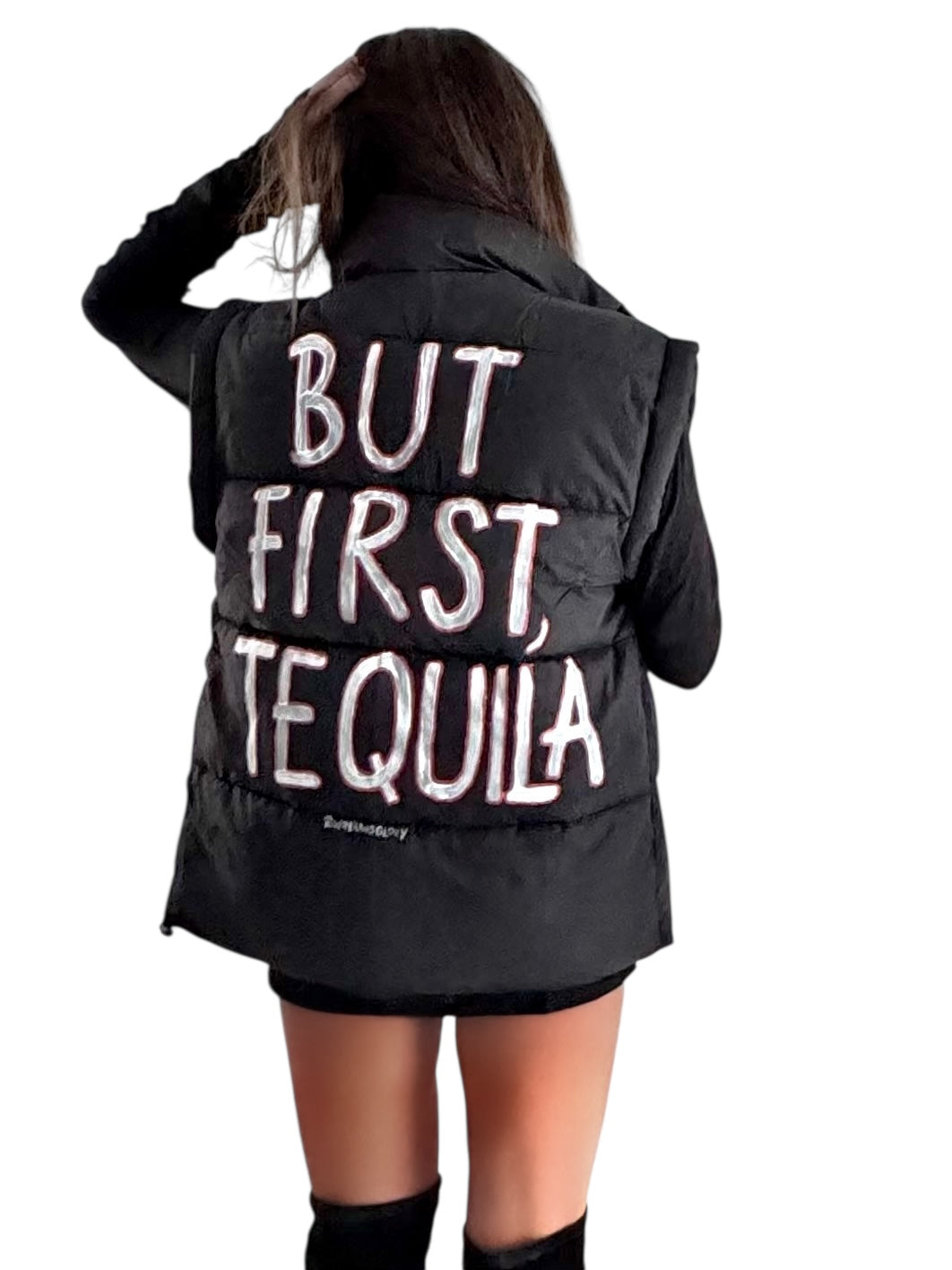 'But First, Tequila' Painted Vest
