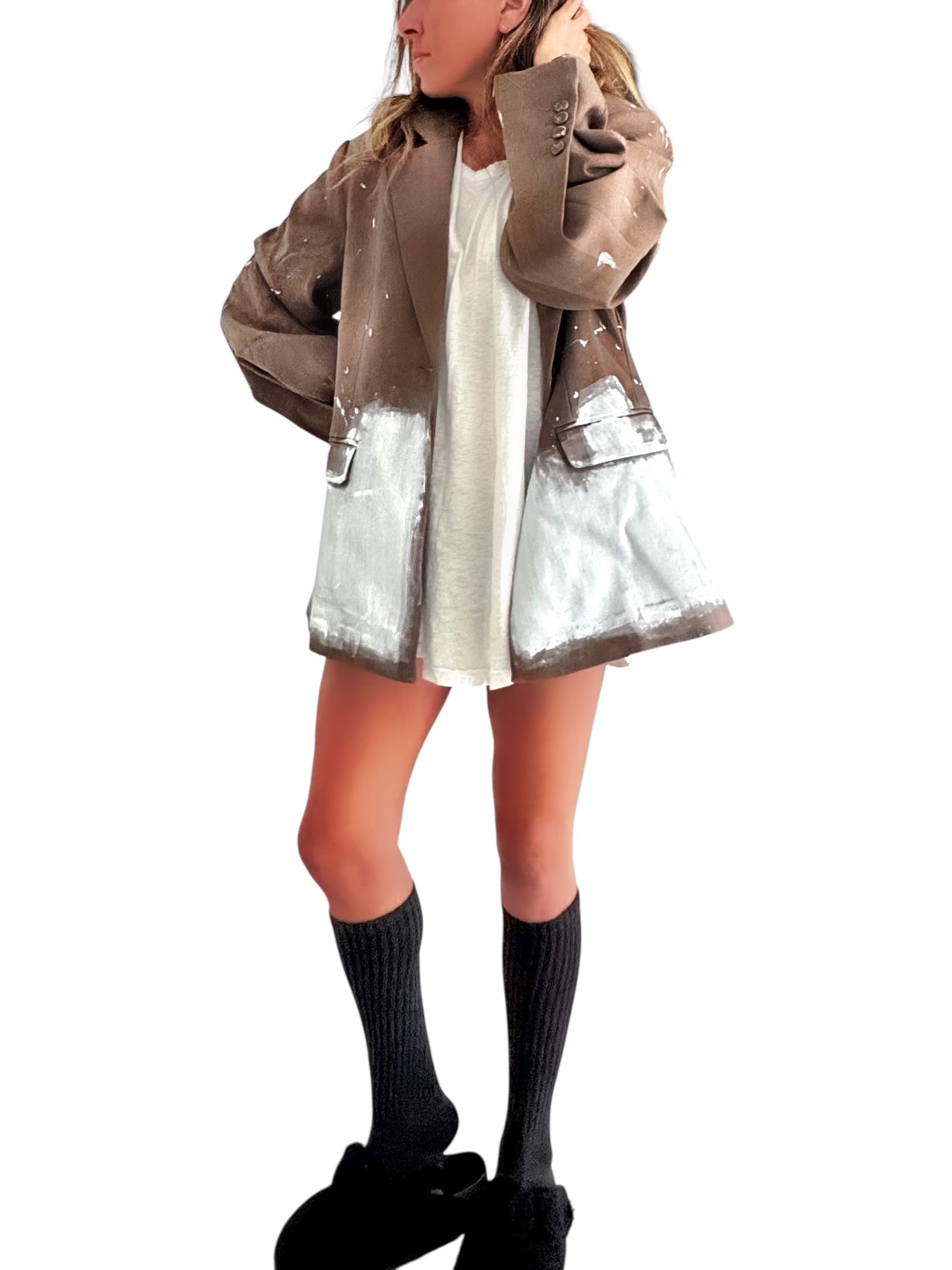 'Paint It White' Painted Blazer