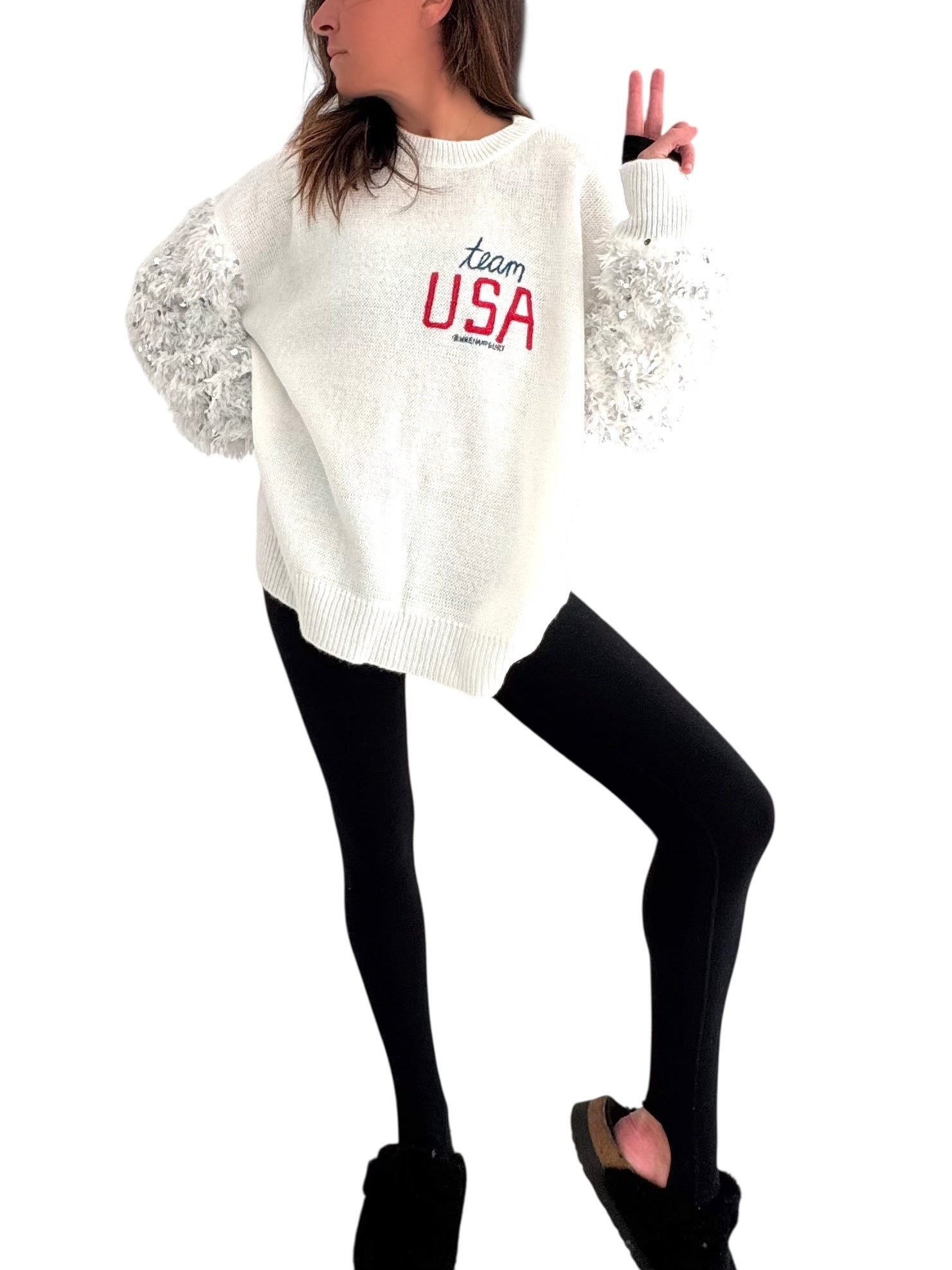 'Team USA, Winter Edition' Painted Sweater
