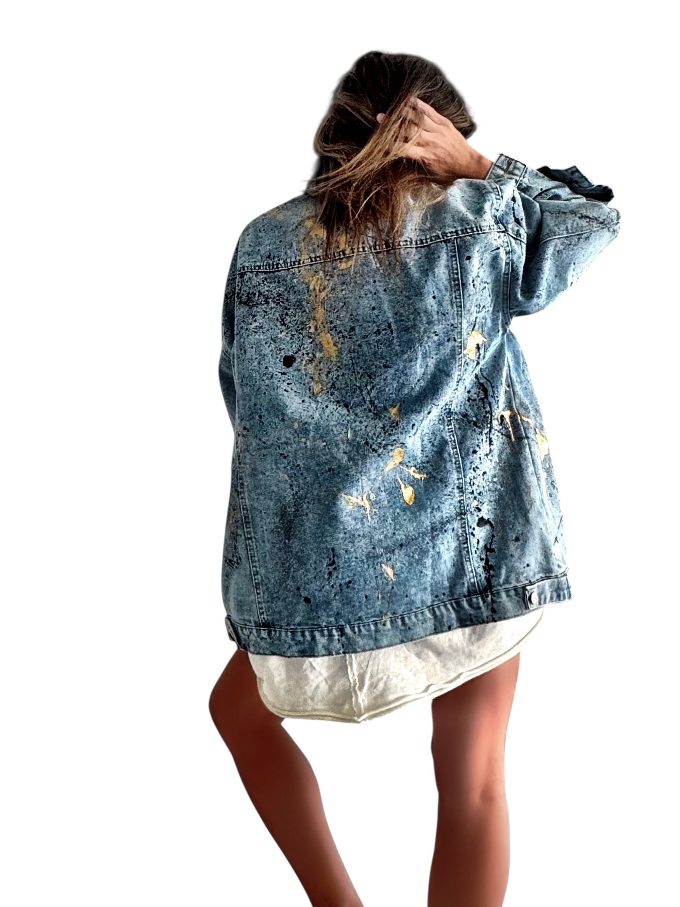 'Splatter World 2.0' Painted Denim Jacket