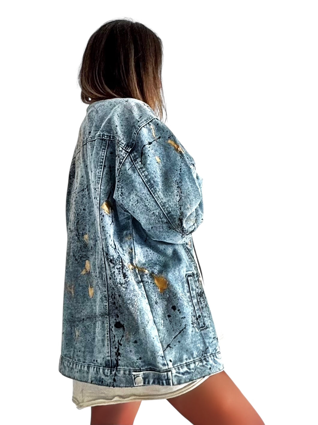 'Splatter World 2.0' Painted Denim Jacket
