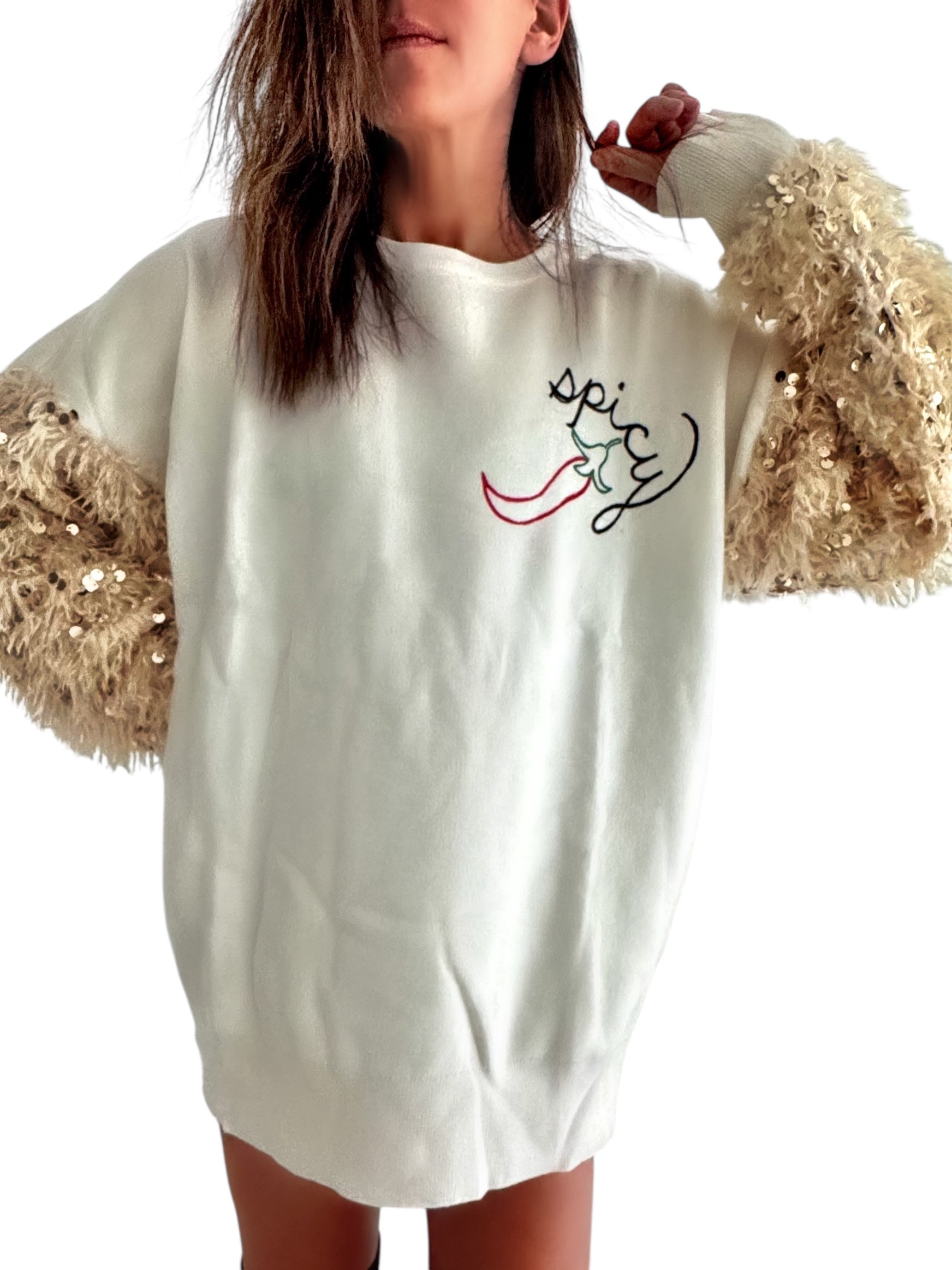 'Spicy' Painted Knit Sweater