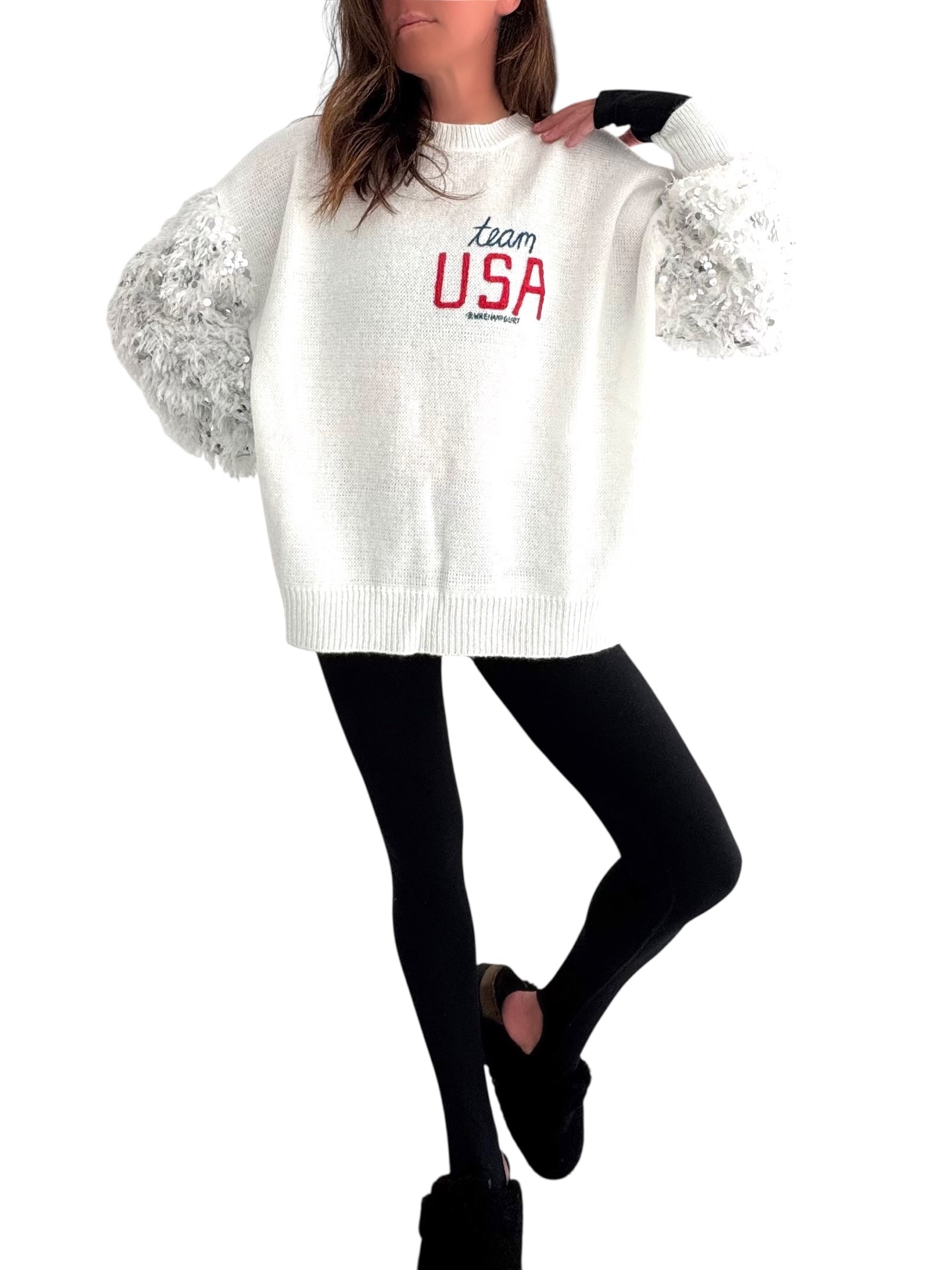 'Team USA, Winter Edition' Painted Sweater
