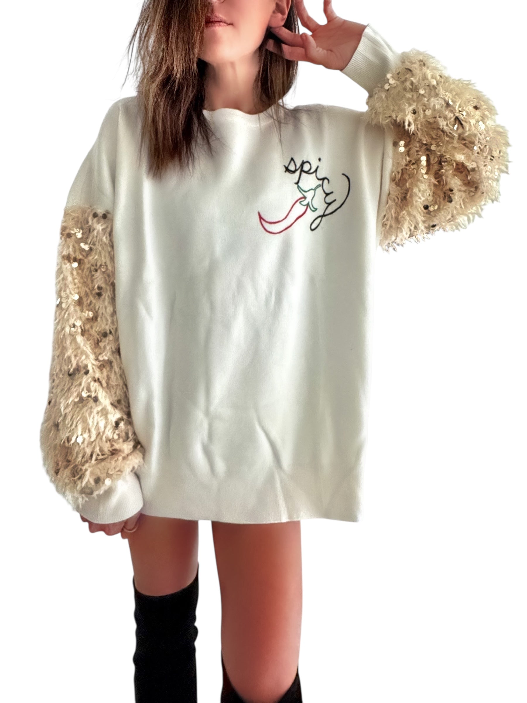 'Spicy' Painted Knit Sweater