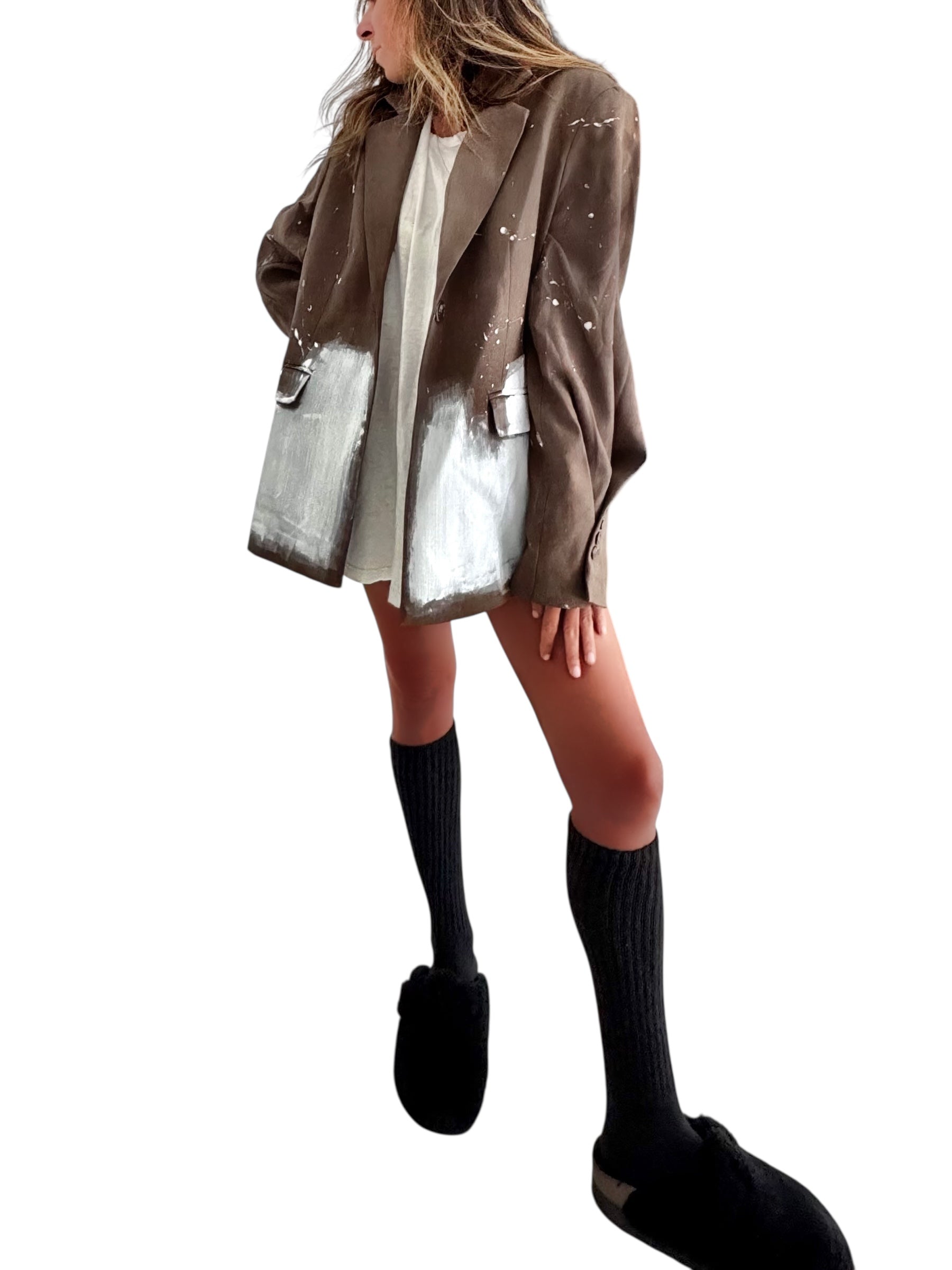 'Paint It White' Painted Blazer