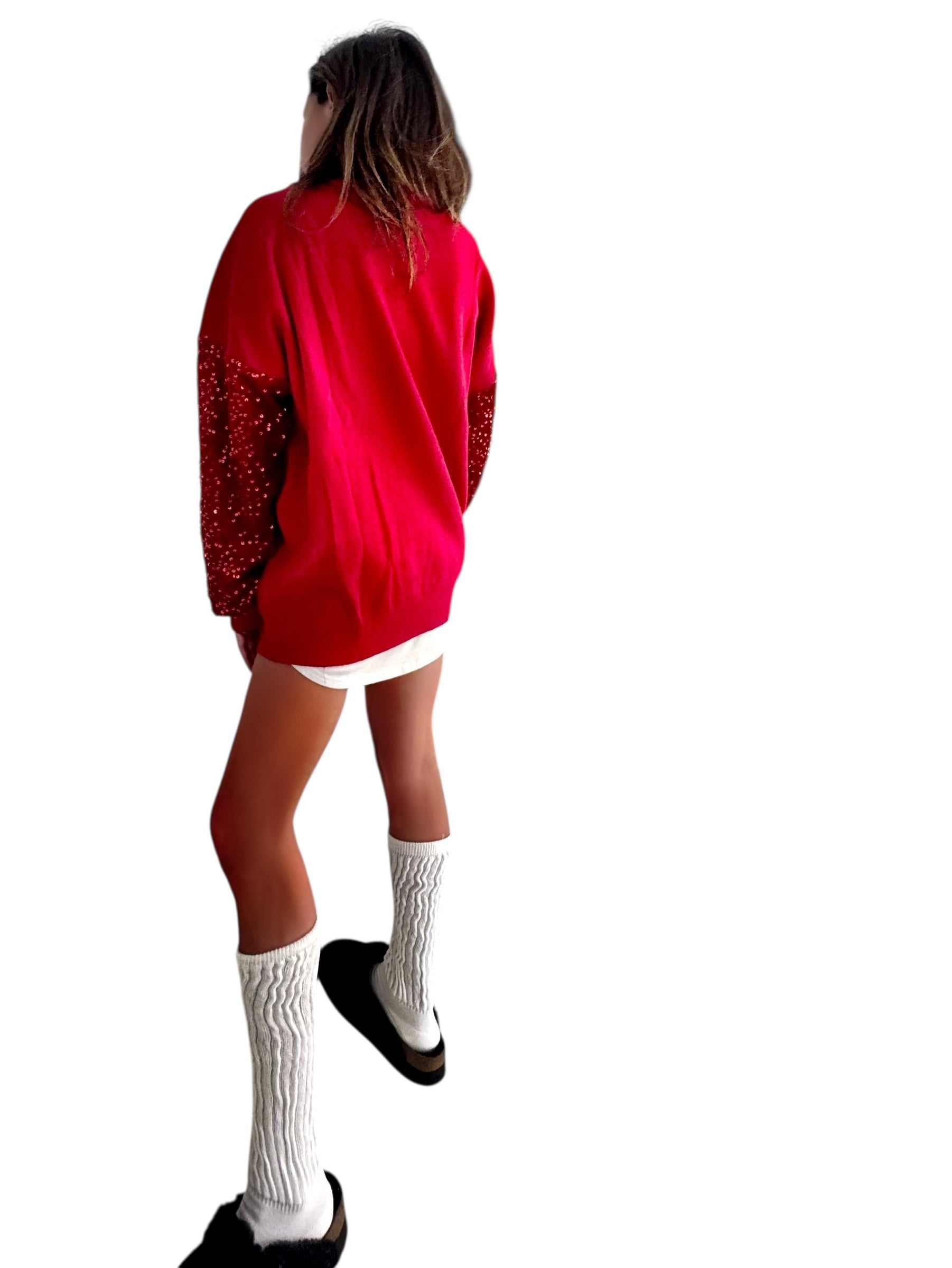 'Naughty Naughty' Knit Painted Sweater