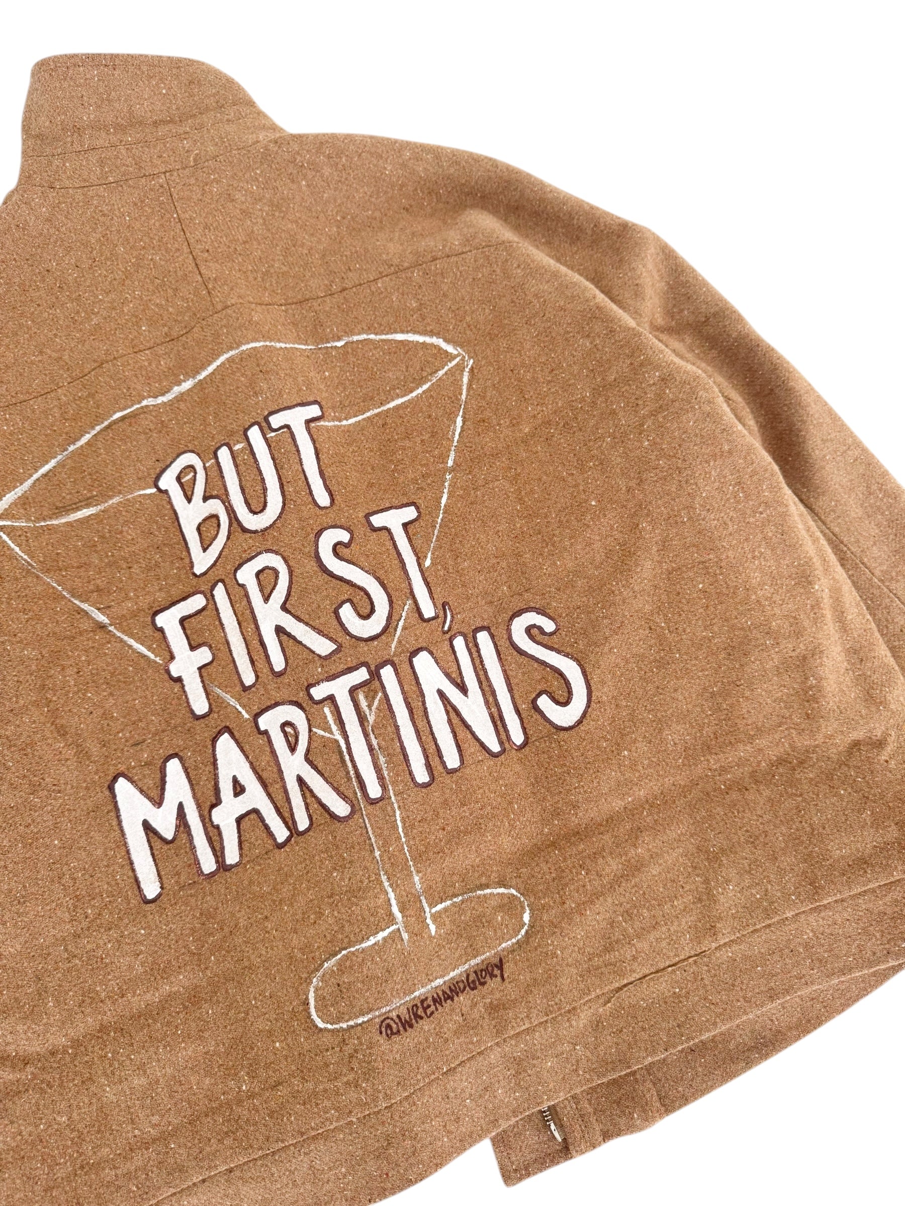 'But First, Martinis' Painted Coat