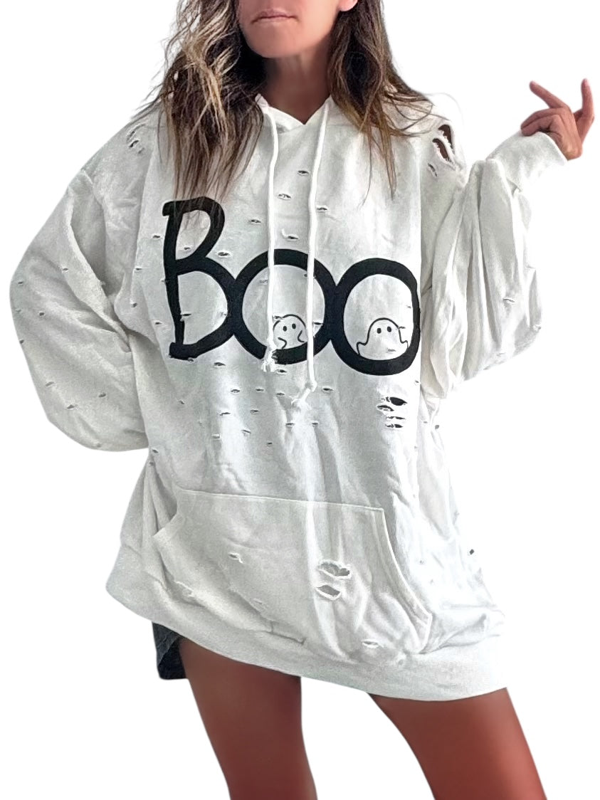 'Boo' Painted Sweatshirt