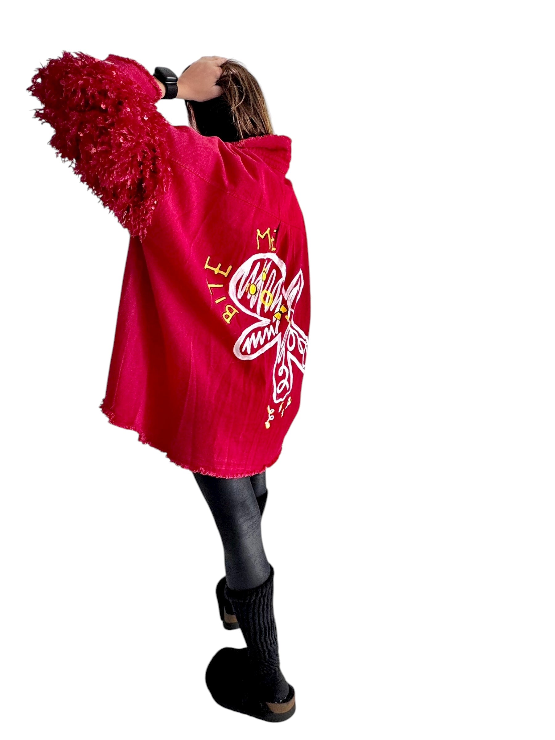 'Bite Me' Painted Jacket