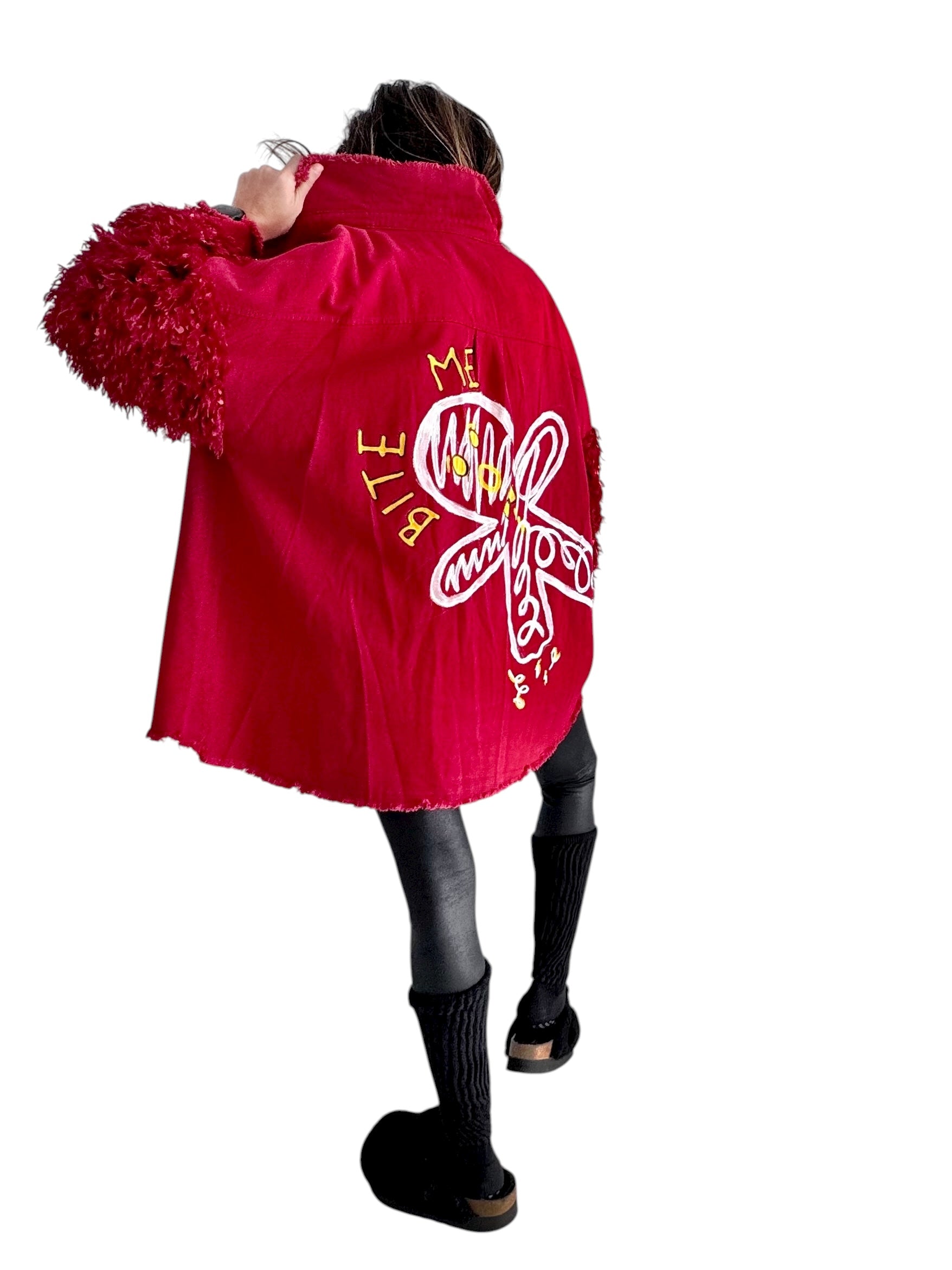 'Bite Me' Painted Jacket