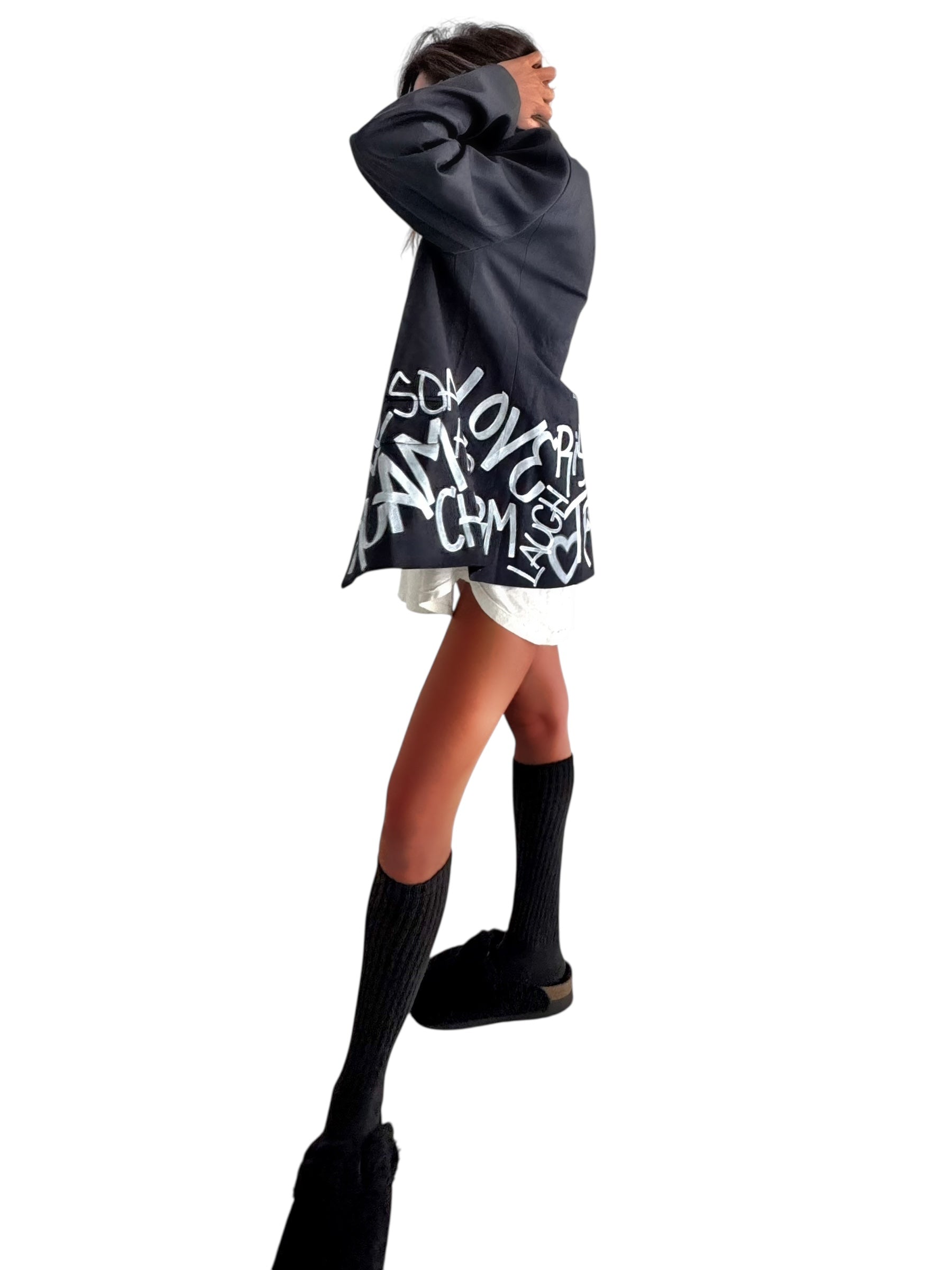 'Graffiti Vibes' Painted Blazer