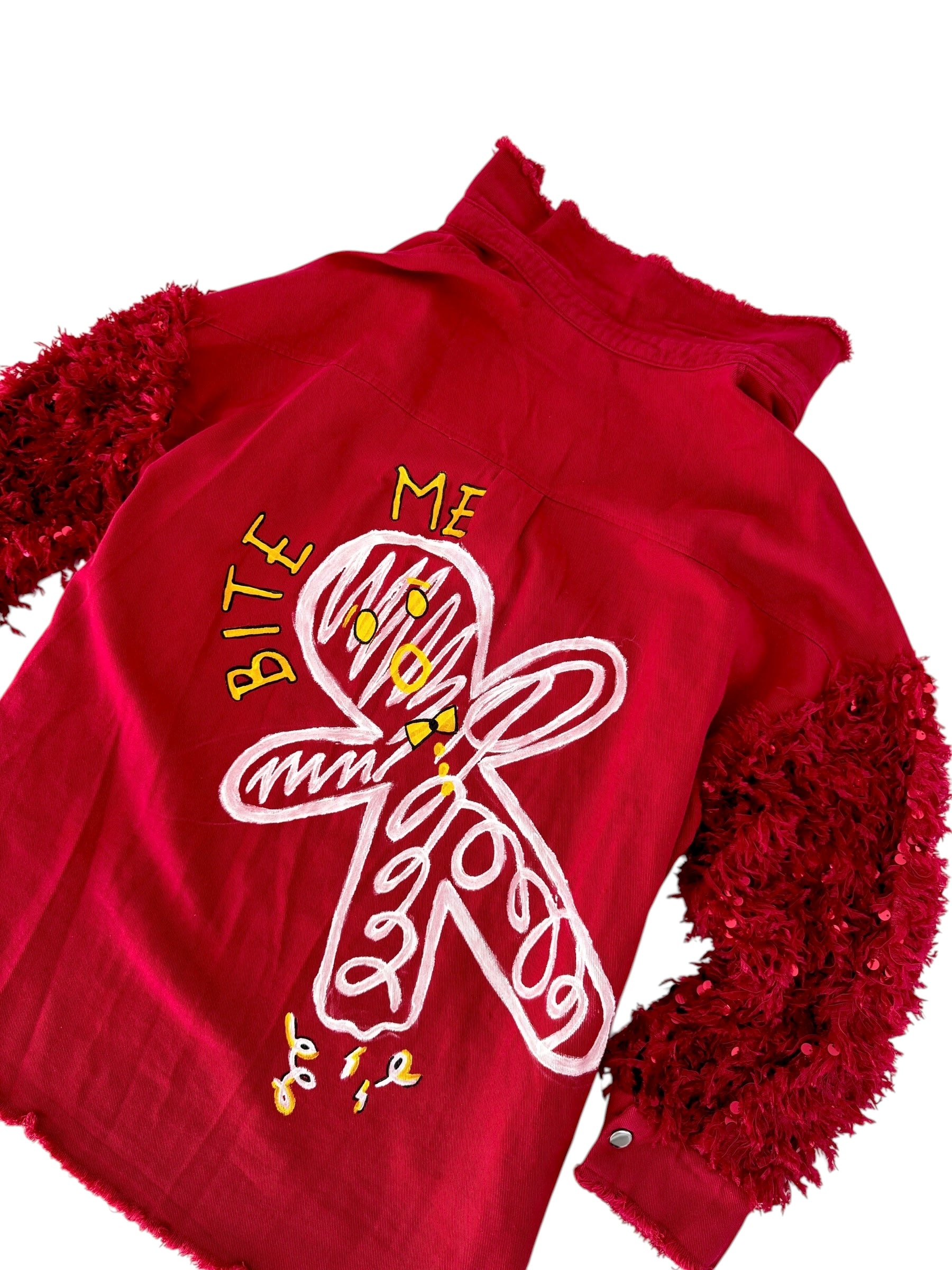 'Bite Me' Painted Jacket