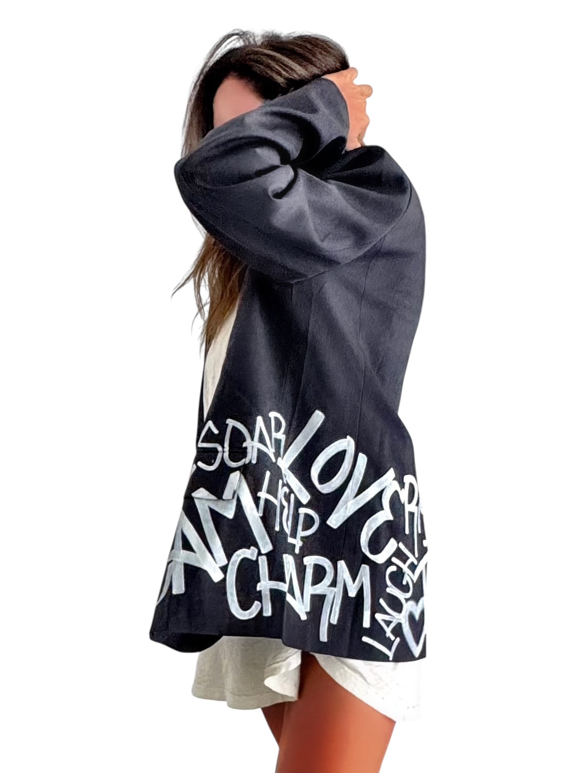 'Graffiti Vibes' Painted Blazer