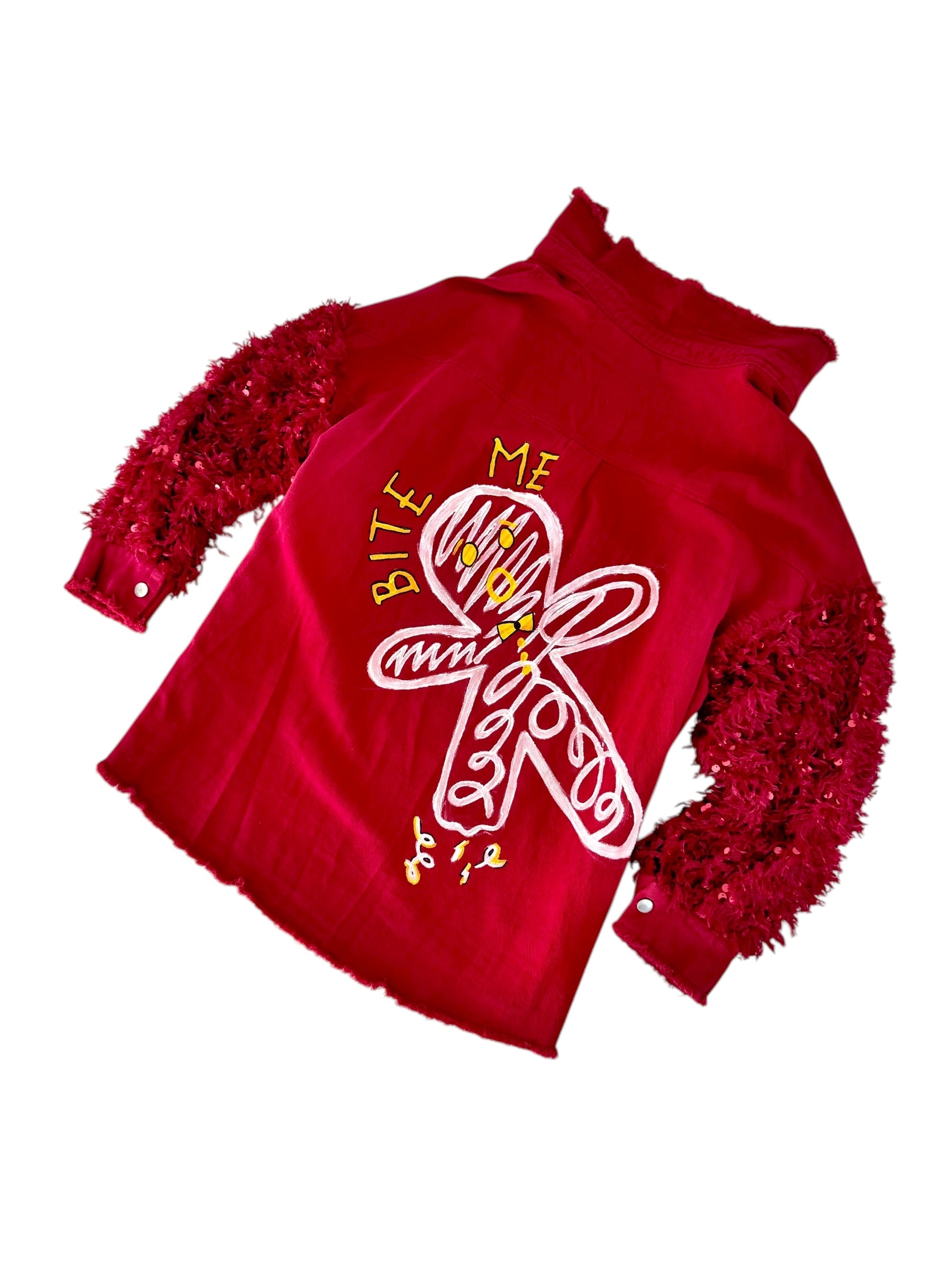 'Bite Me' Painted Jacket