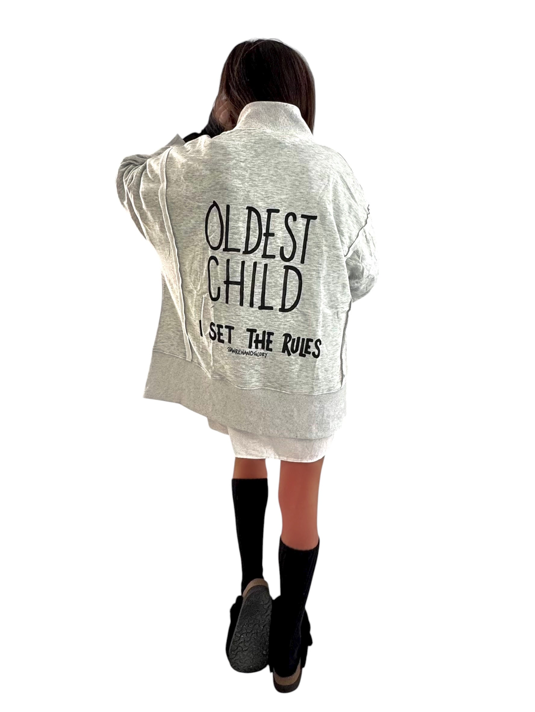 'The Oldest' Painted Quarter Zip