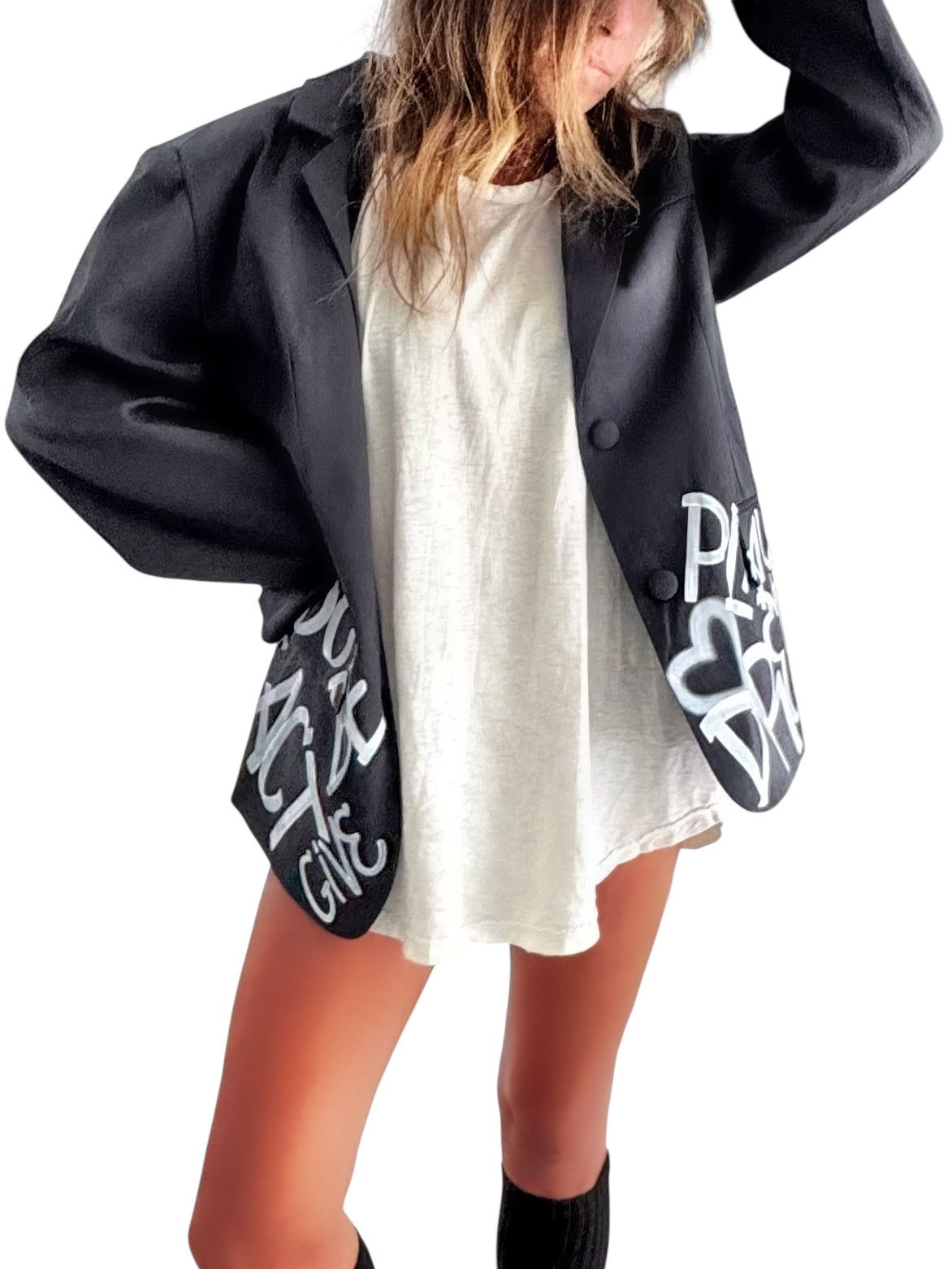 'Graffiti Vibes' Painted Blazer