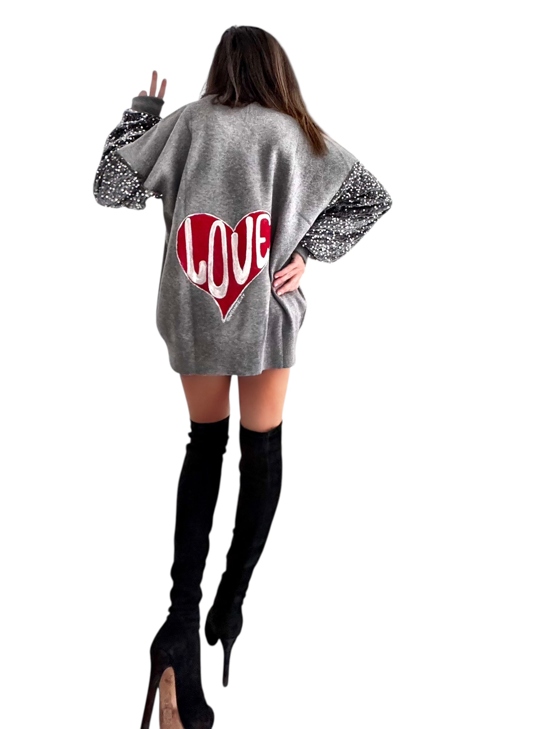 'Lovely' Painted Knit Sweater