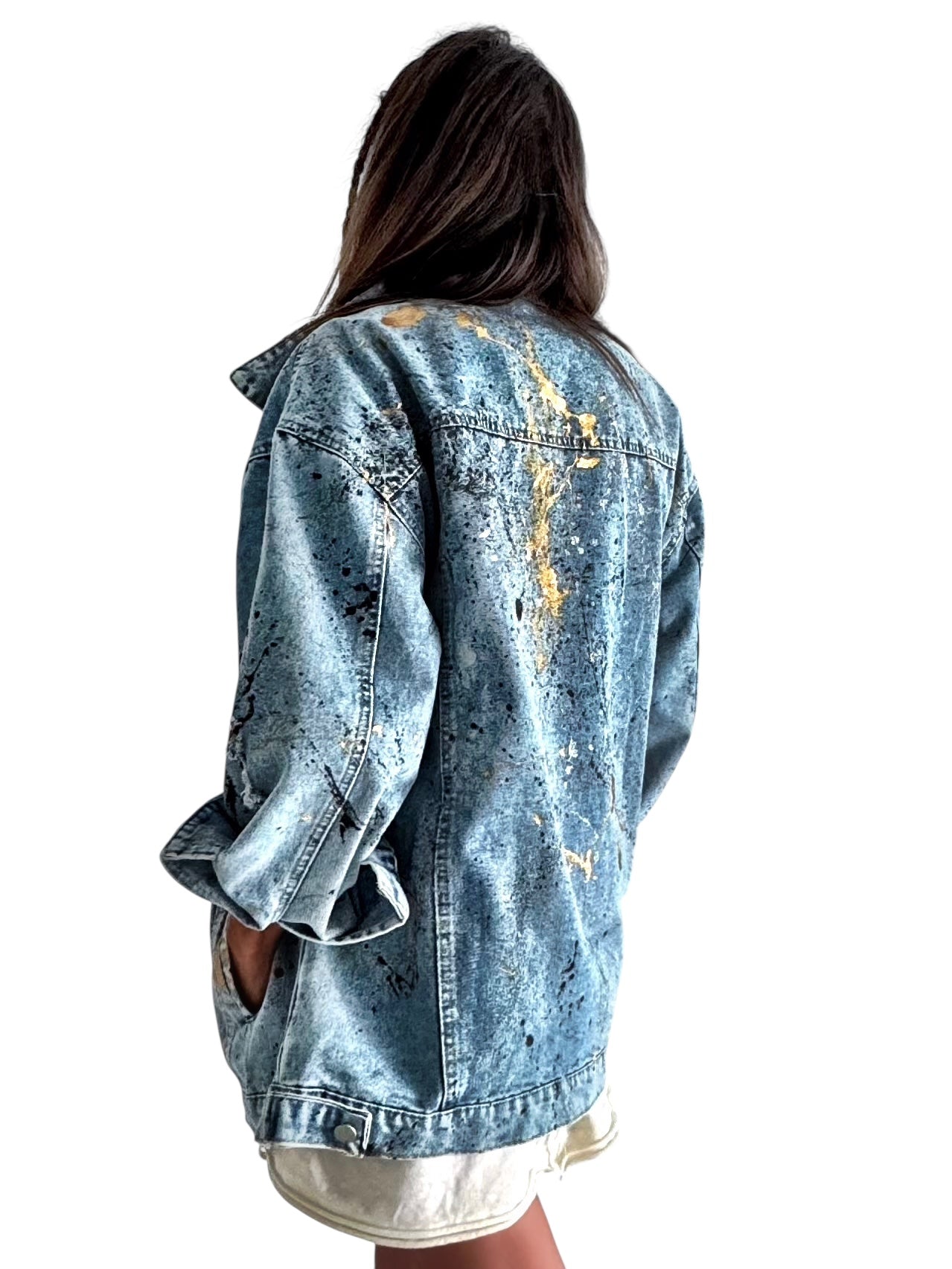 'Splatter World 2.0' Painted Denim Jacket