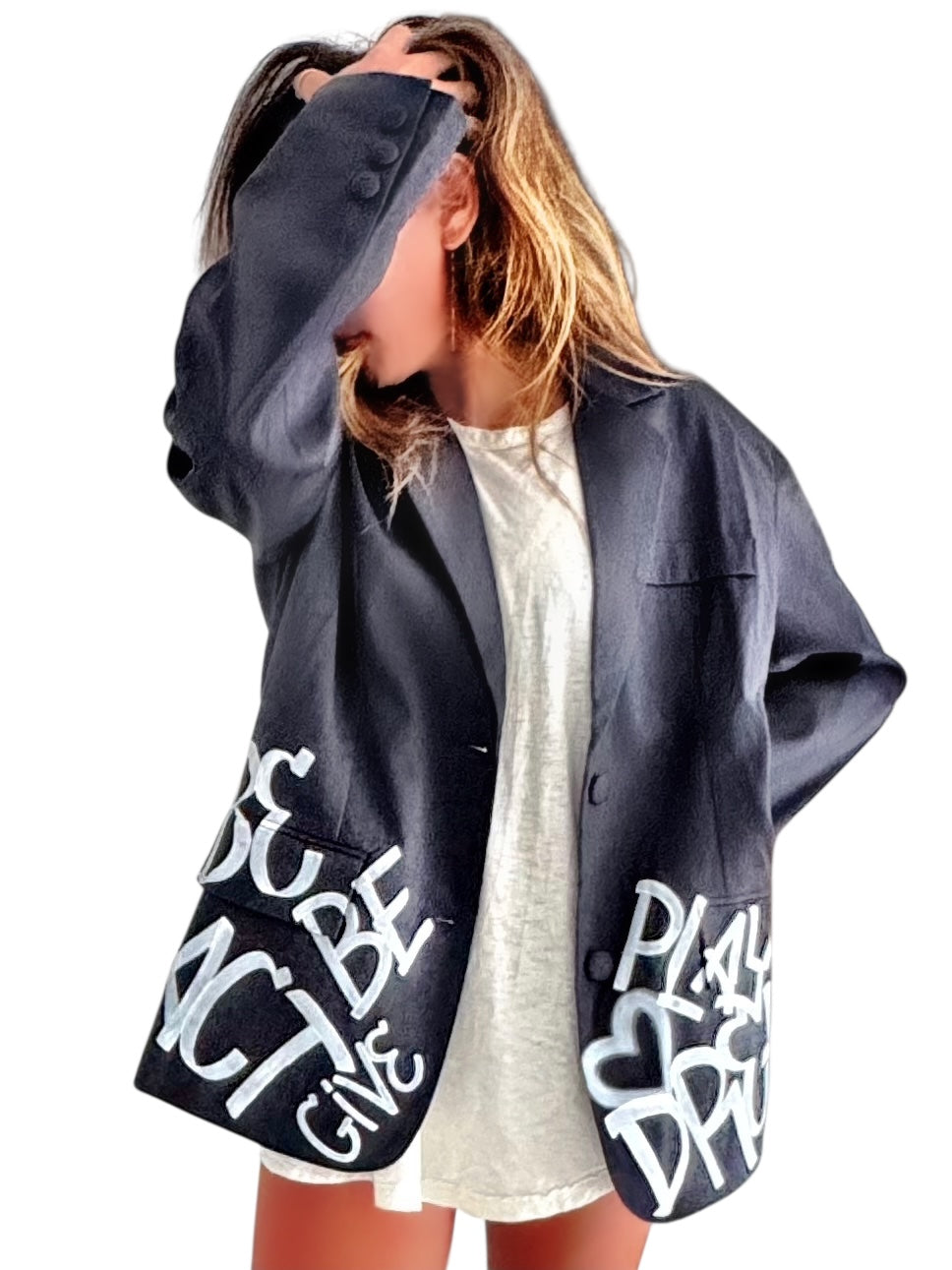 'Graffiti Vibes' Painted Blazer