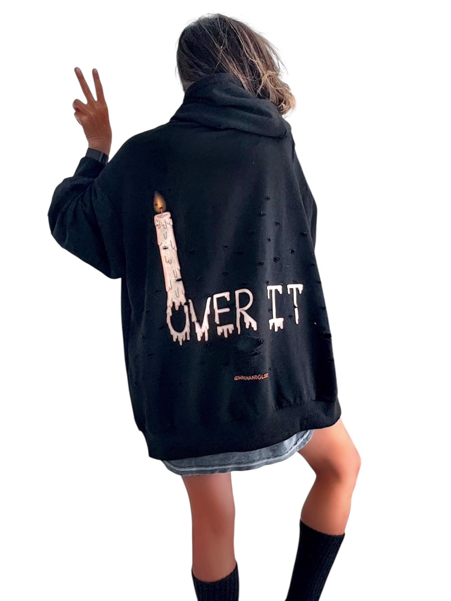 'Over It' Painted Sweatshirt