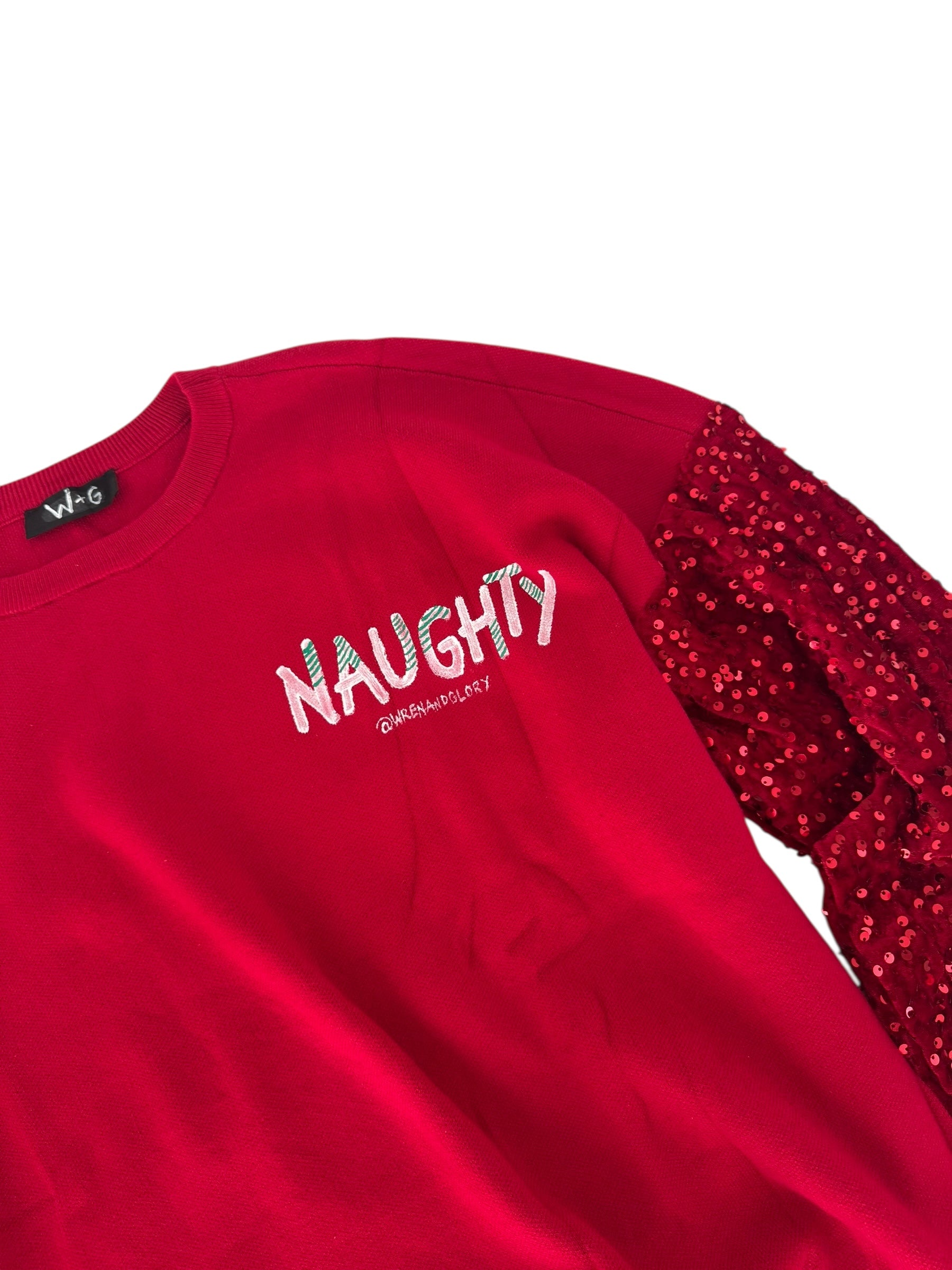'Naughty Naughty' Knit Painted Sweater