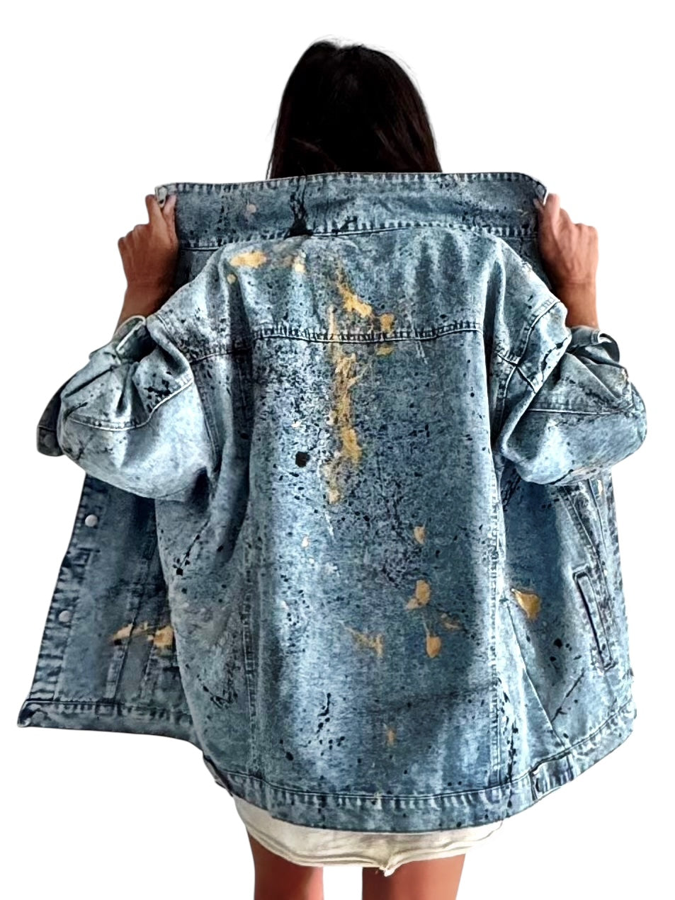 'Splatter World 2.0' Painted Denim Jacket