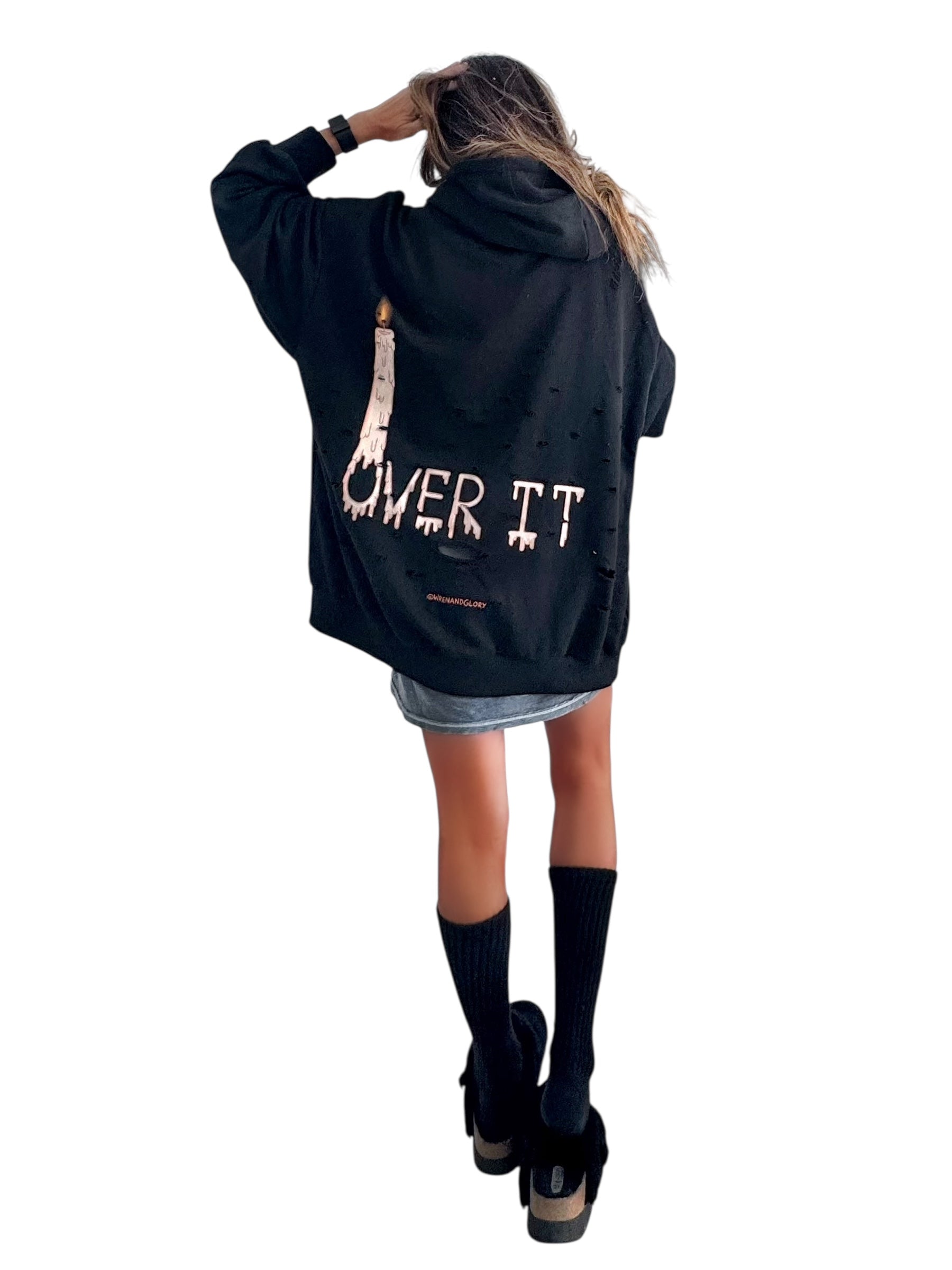 'Over It' Painted Sweatshirt