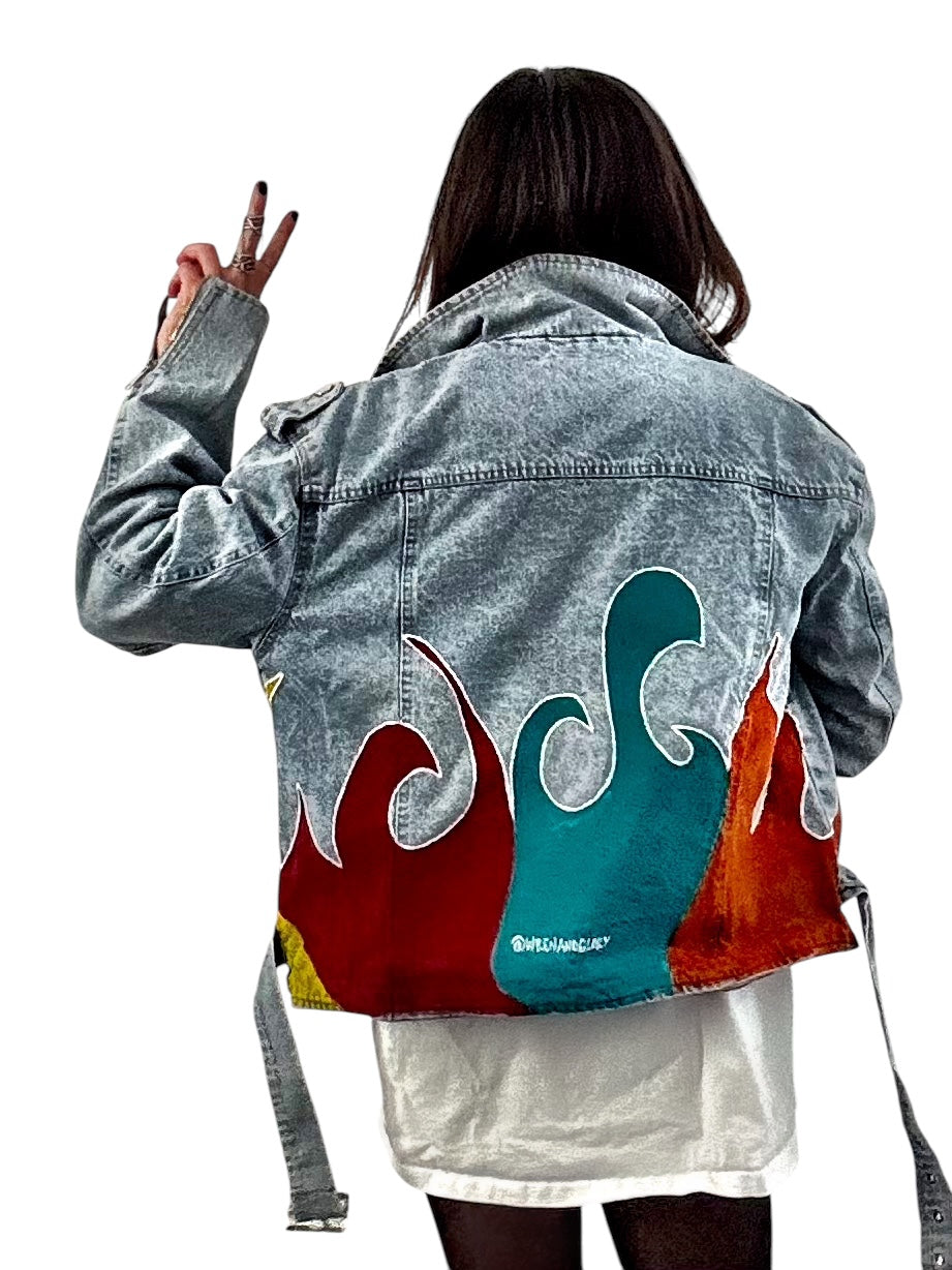 'Denim & Flow' Moto Jacket