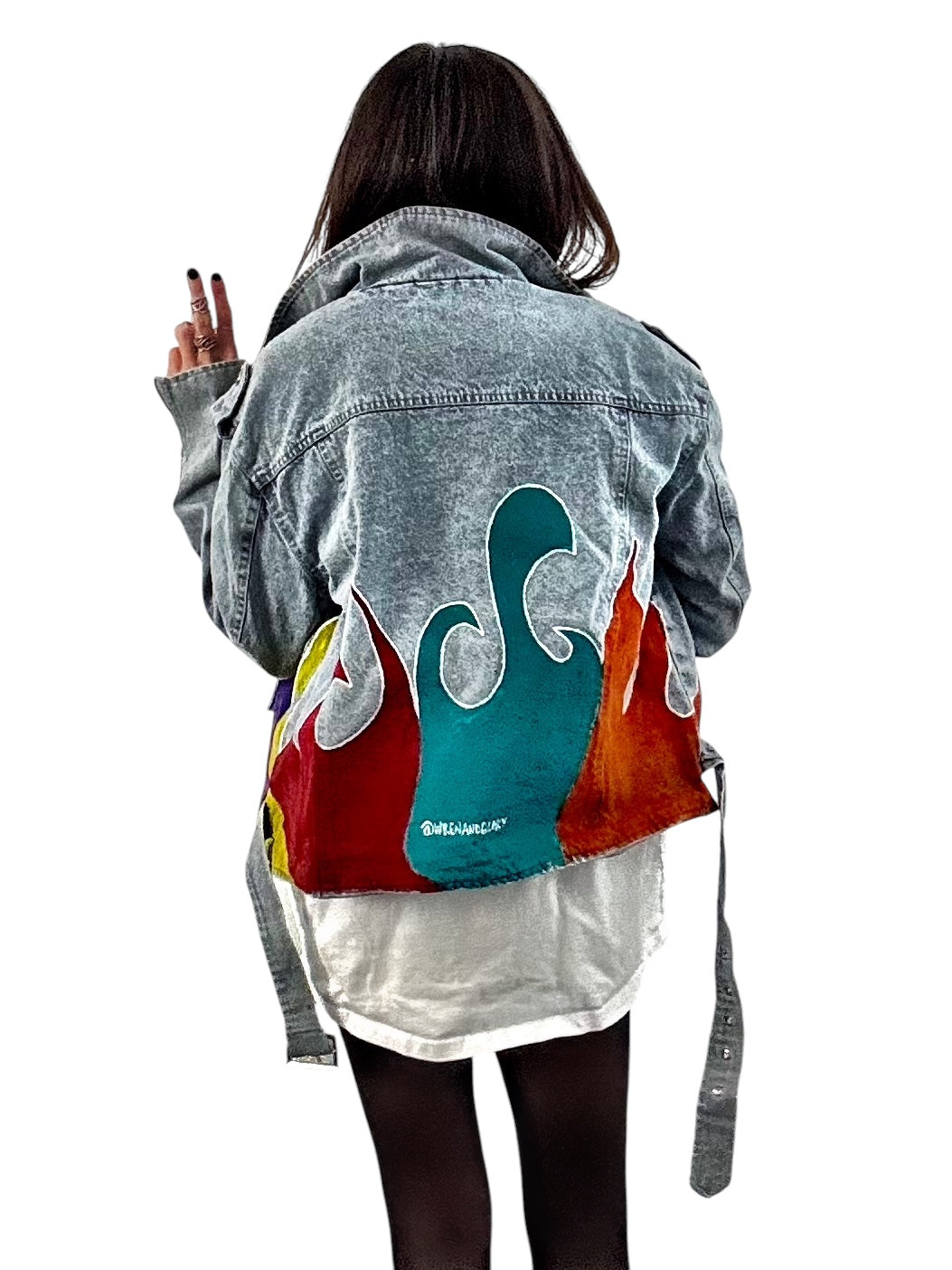 'Denim & Flow' Moto Jacket