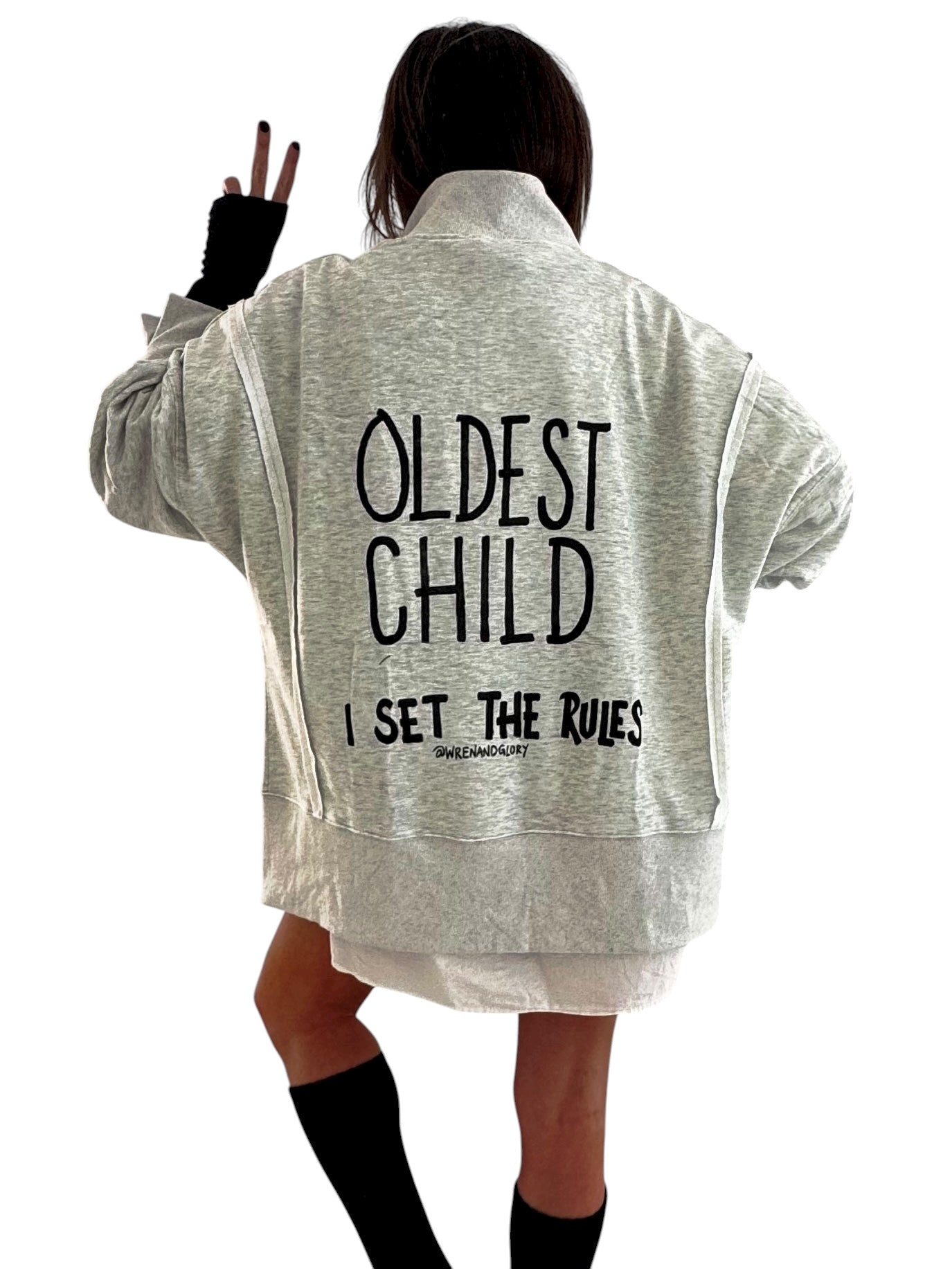 'The Oldest' Painted Quarter Zip