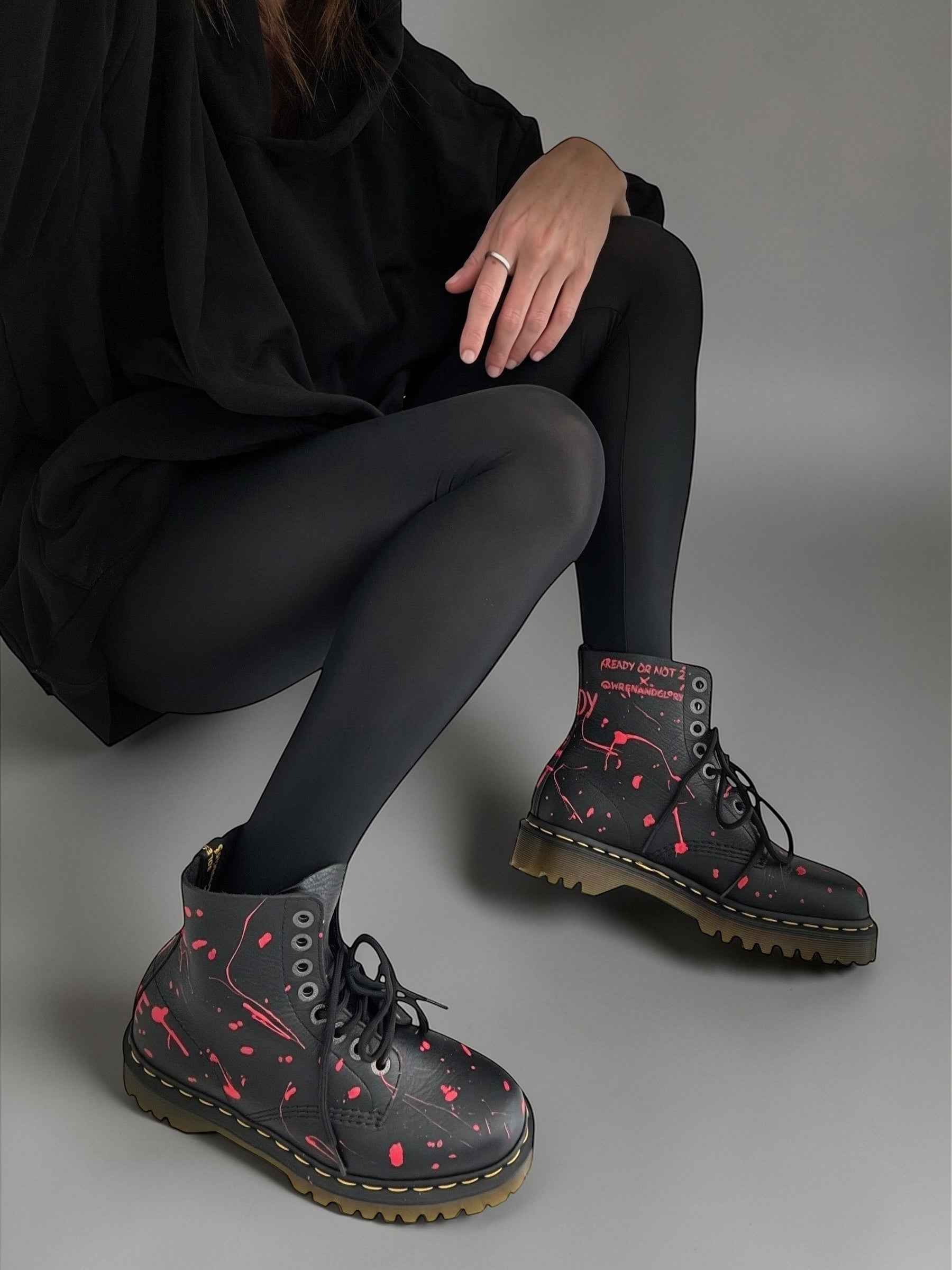 'Ready Or Not' x W+G Painted Dr Martens