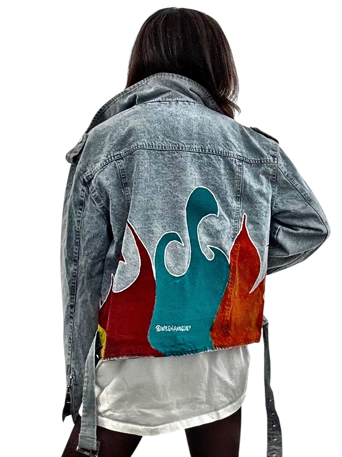 'Denim & Flow' Moto Jacket