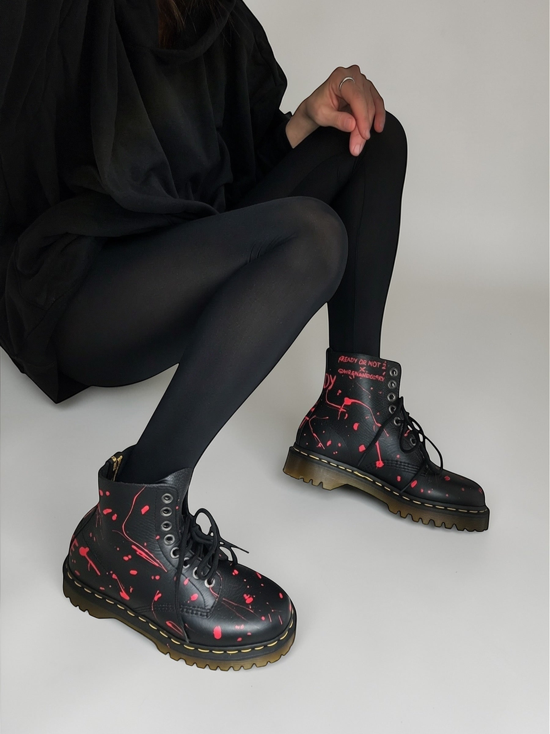 'Ready Or Not' x W+G Painted Dr Martens