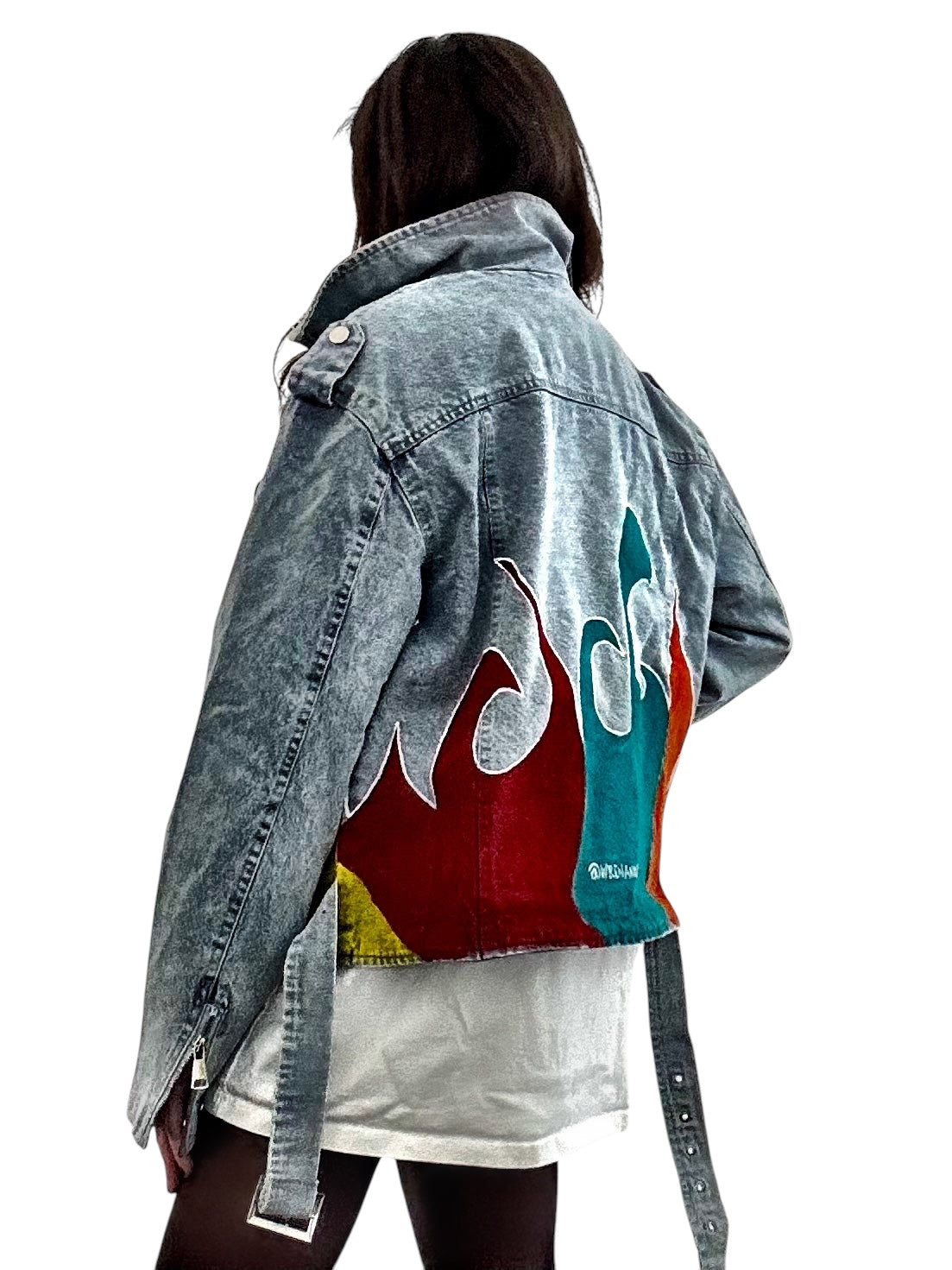 'Denim & Flow' Moto Jacket