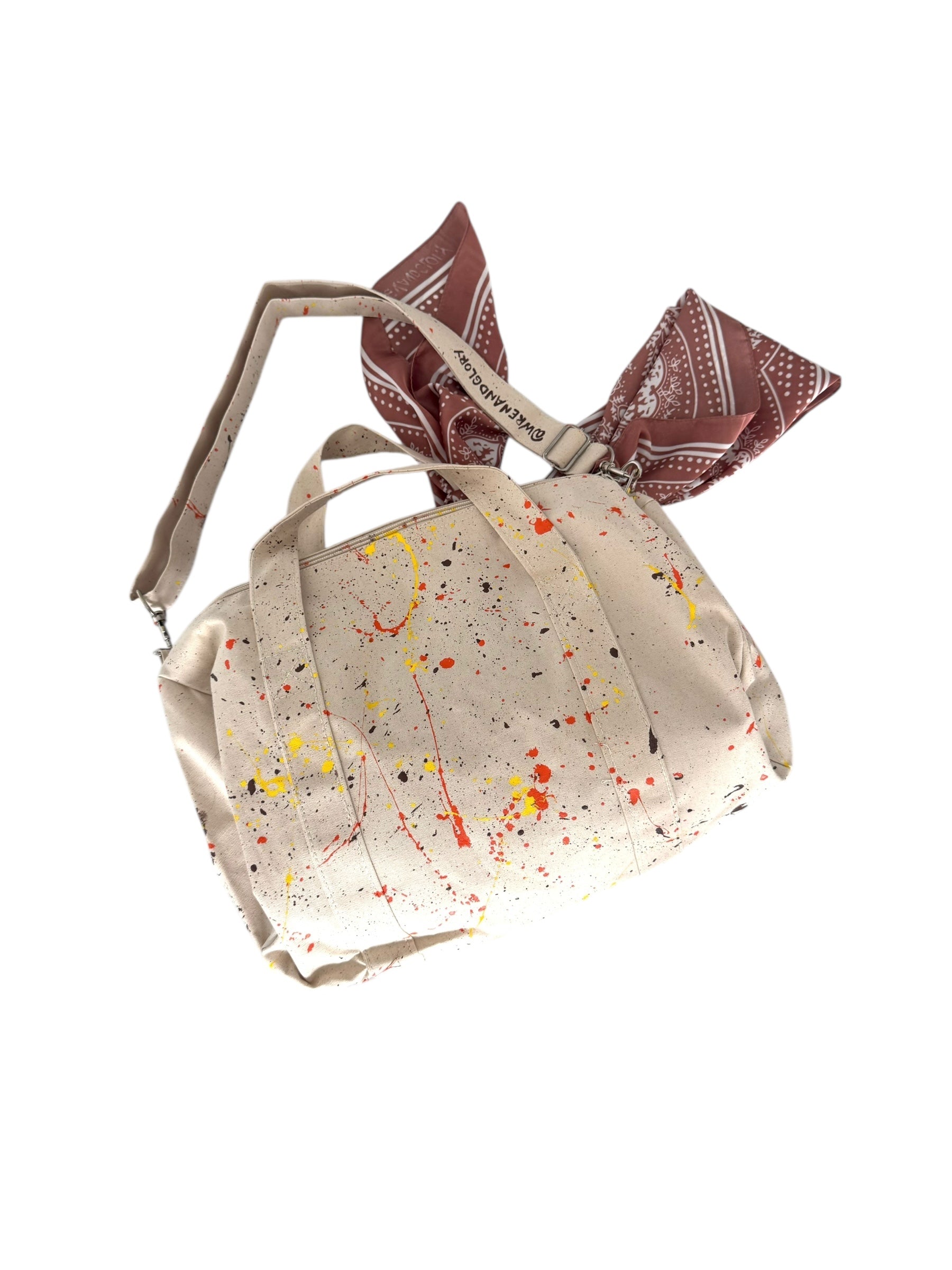 'My Personalized Duffle' Painted Bag (with silk banadana)