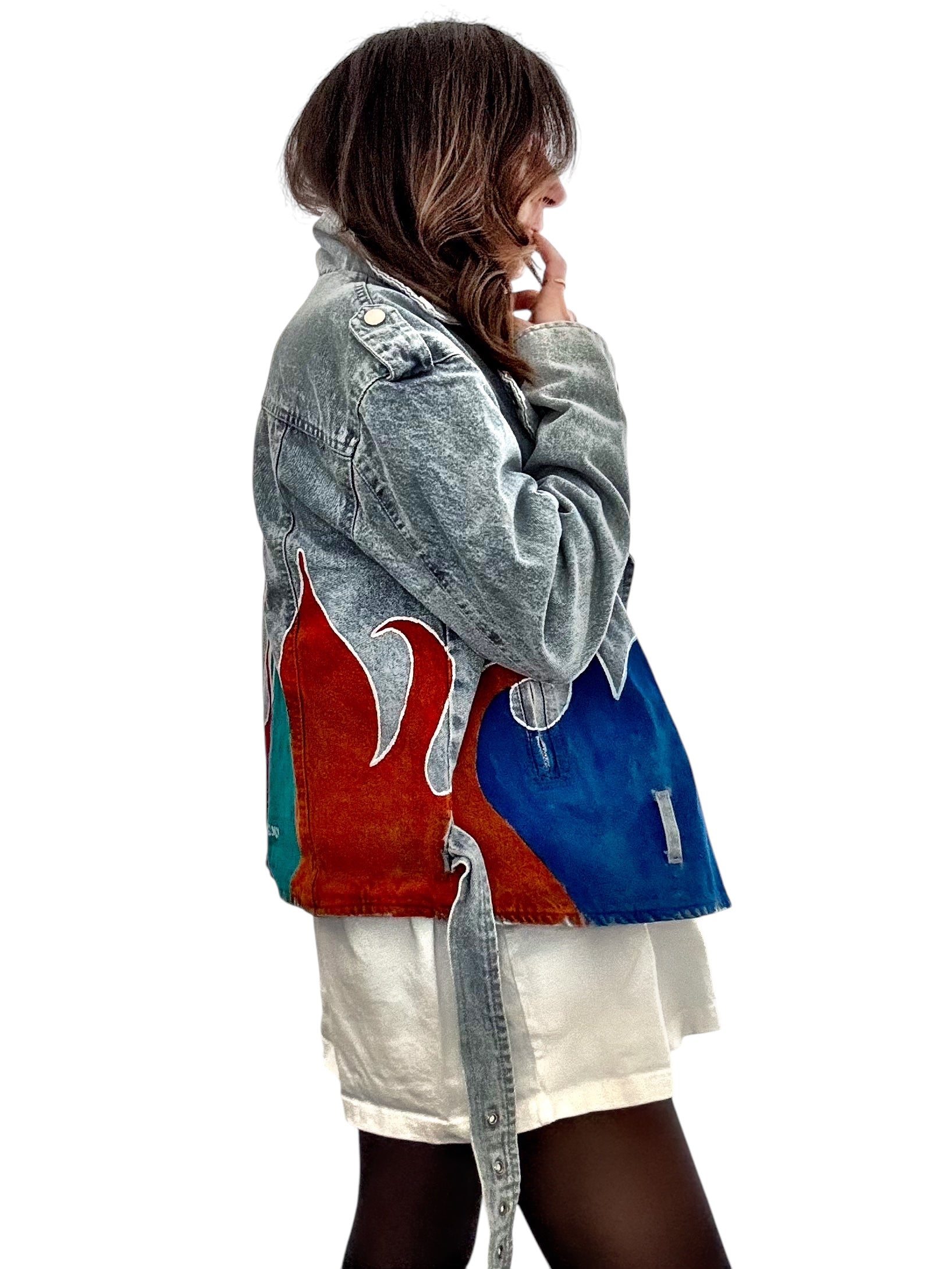 'Denim & Flow' Moto Jacket