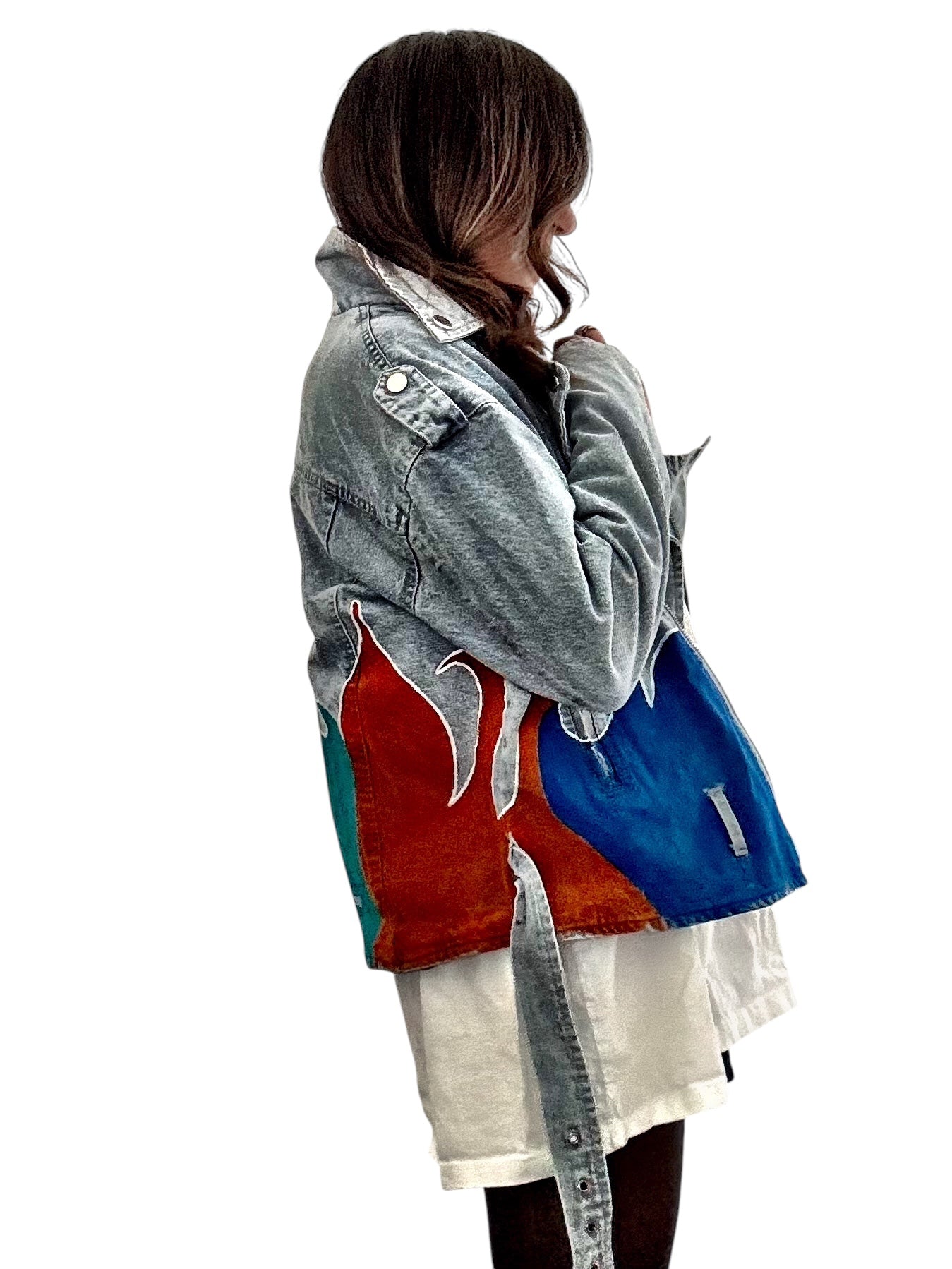 'Denim & Flow' Moto Jacket