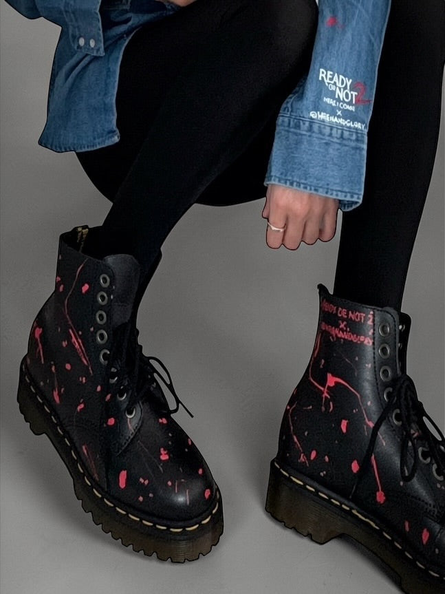 'Ready Or Not' x W+G Painted Dr Martens