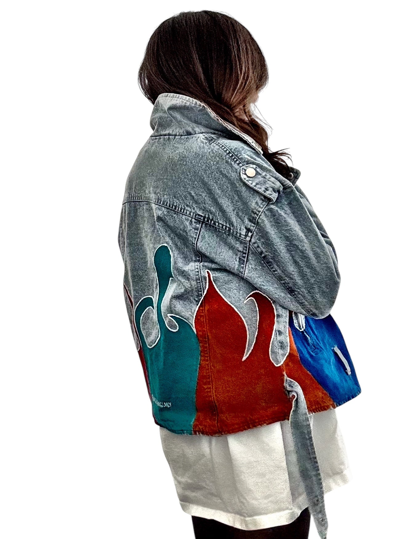 'Denim & Flow' Moto Jacket