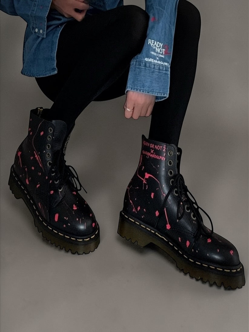 'Ready Or Not' x W+G Painted Dr Martens