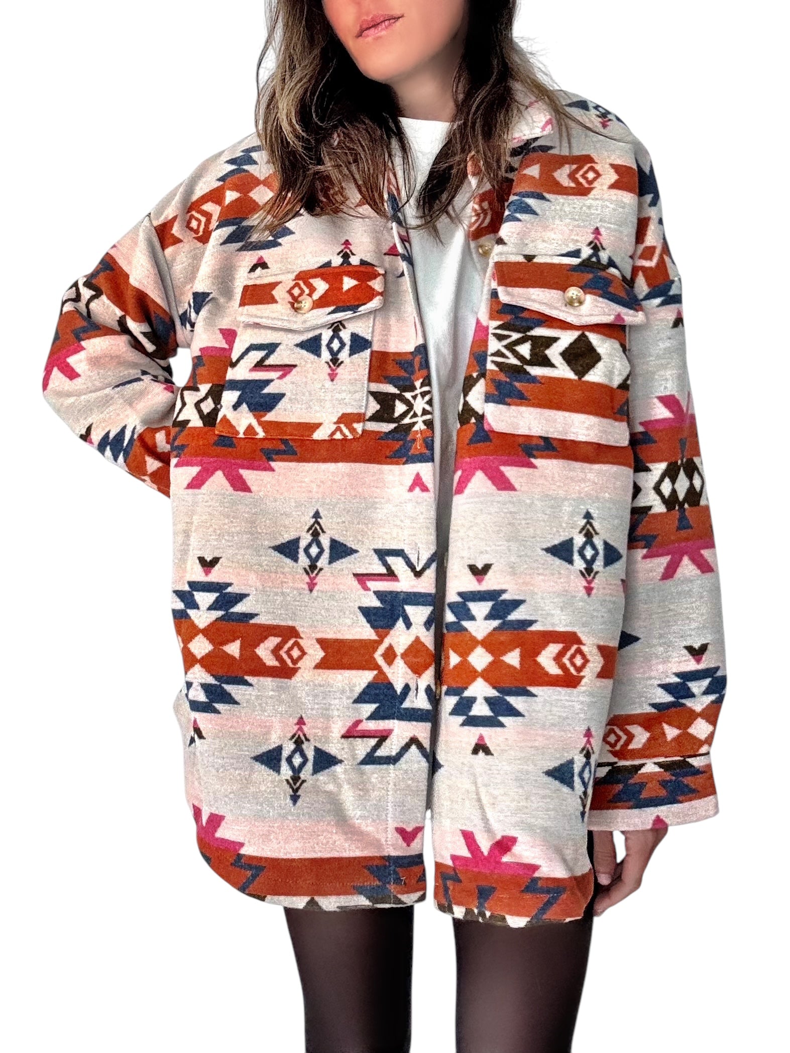 'Wild and Wanted' Aztec Shirt Jacket