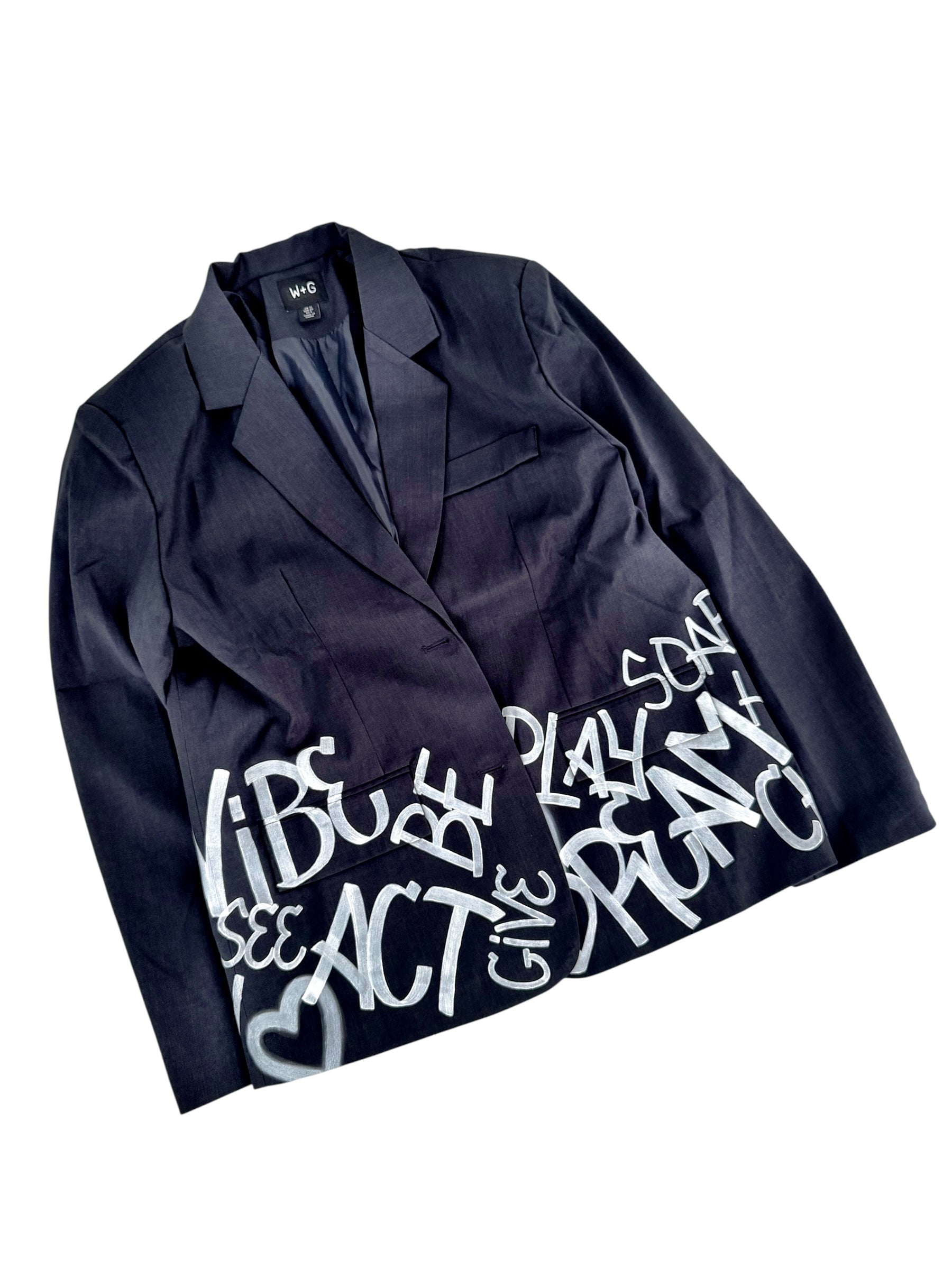 'Graffiti Vibes' Painted Blazer